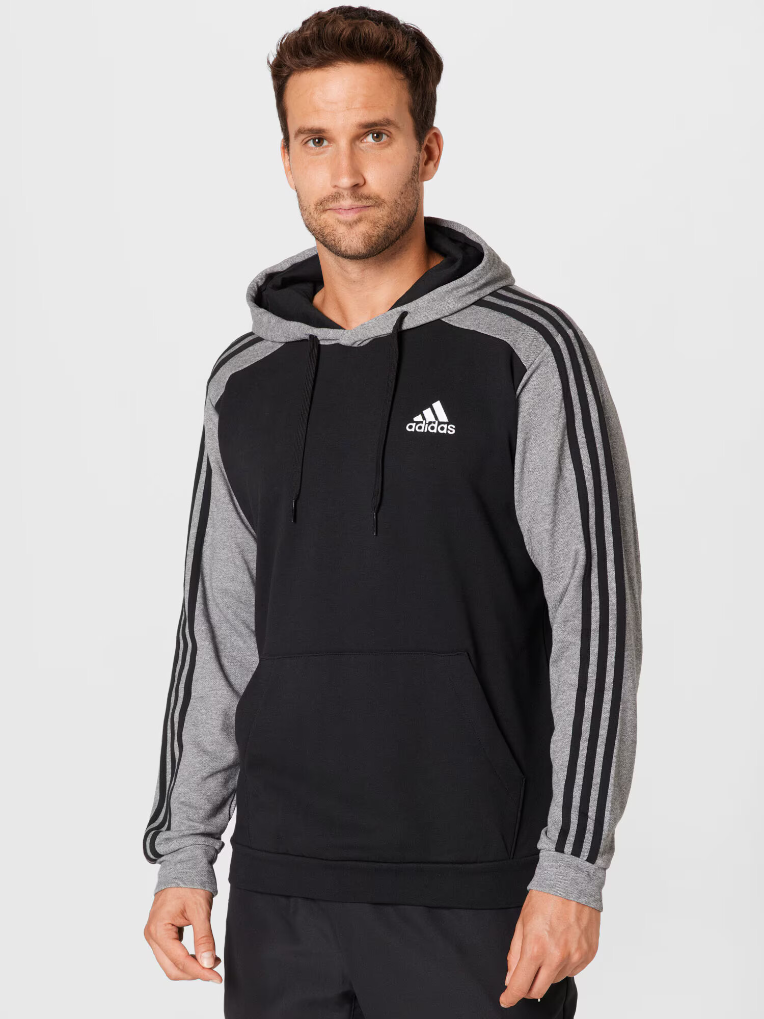 ADIDAS SPORTSWEAR Športna majica pegasto siva / črna / bela - Pepit.si