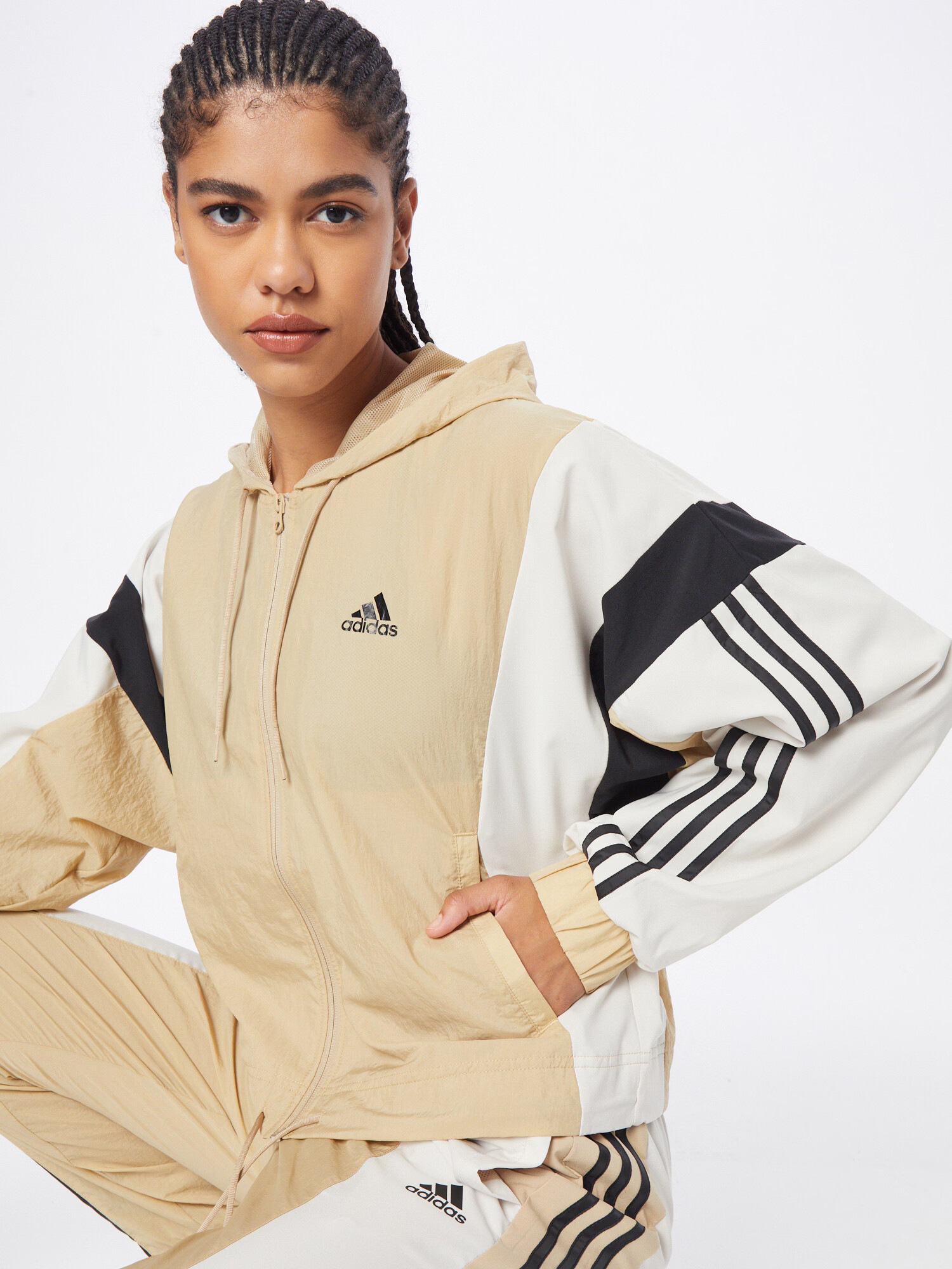 ADIDAS SPORTSWEAR Športna trenirka 'Gametime' kremna / svetlo bež / črna - Pepit.si