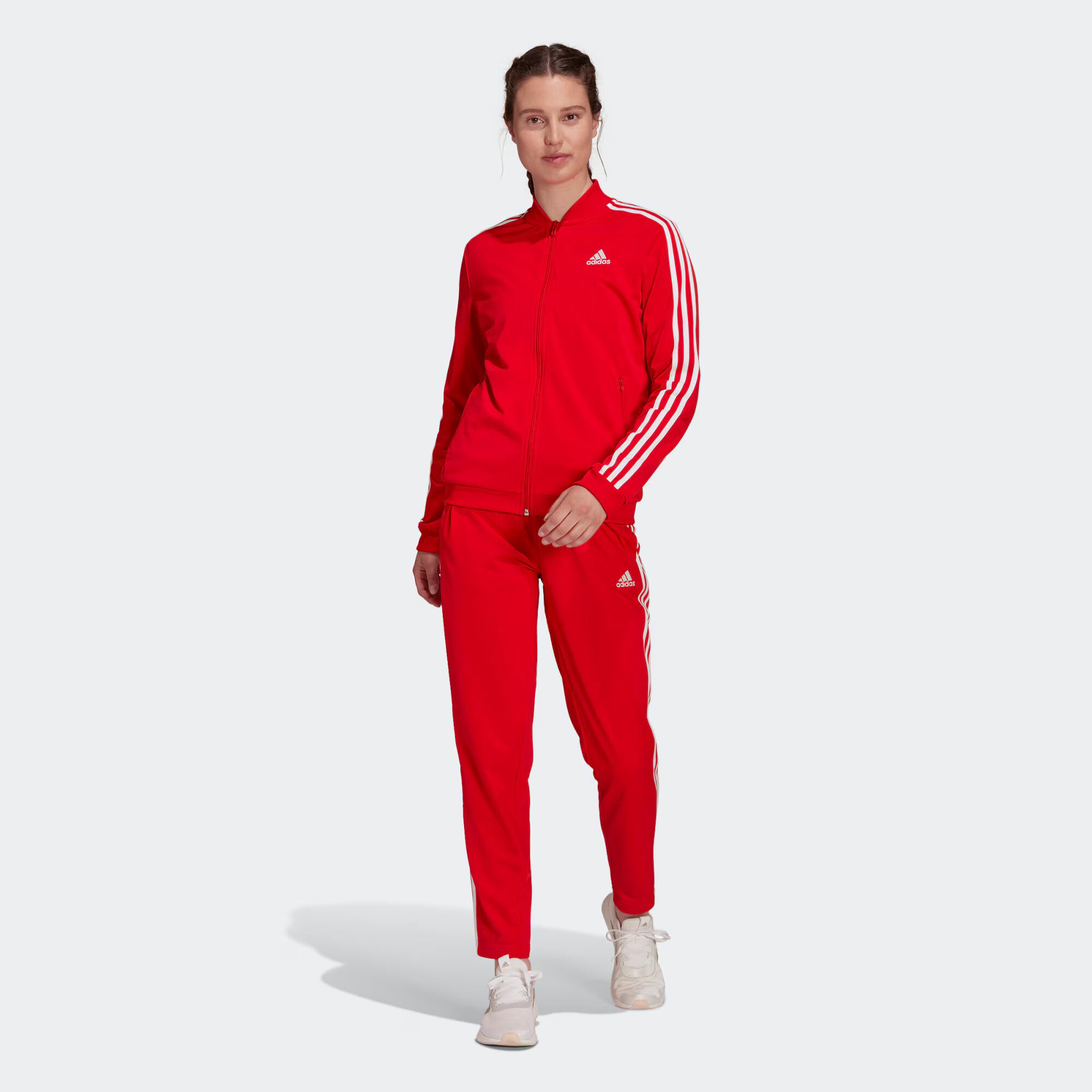 ADIDAS PERFORMANCE Športna trenirka rdeča / bela - Pepit.si