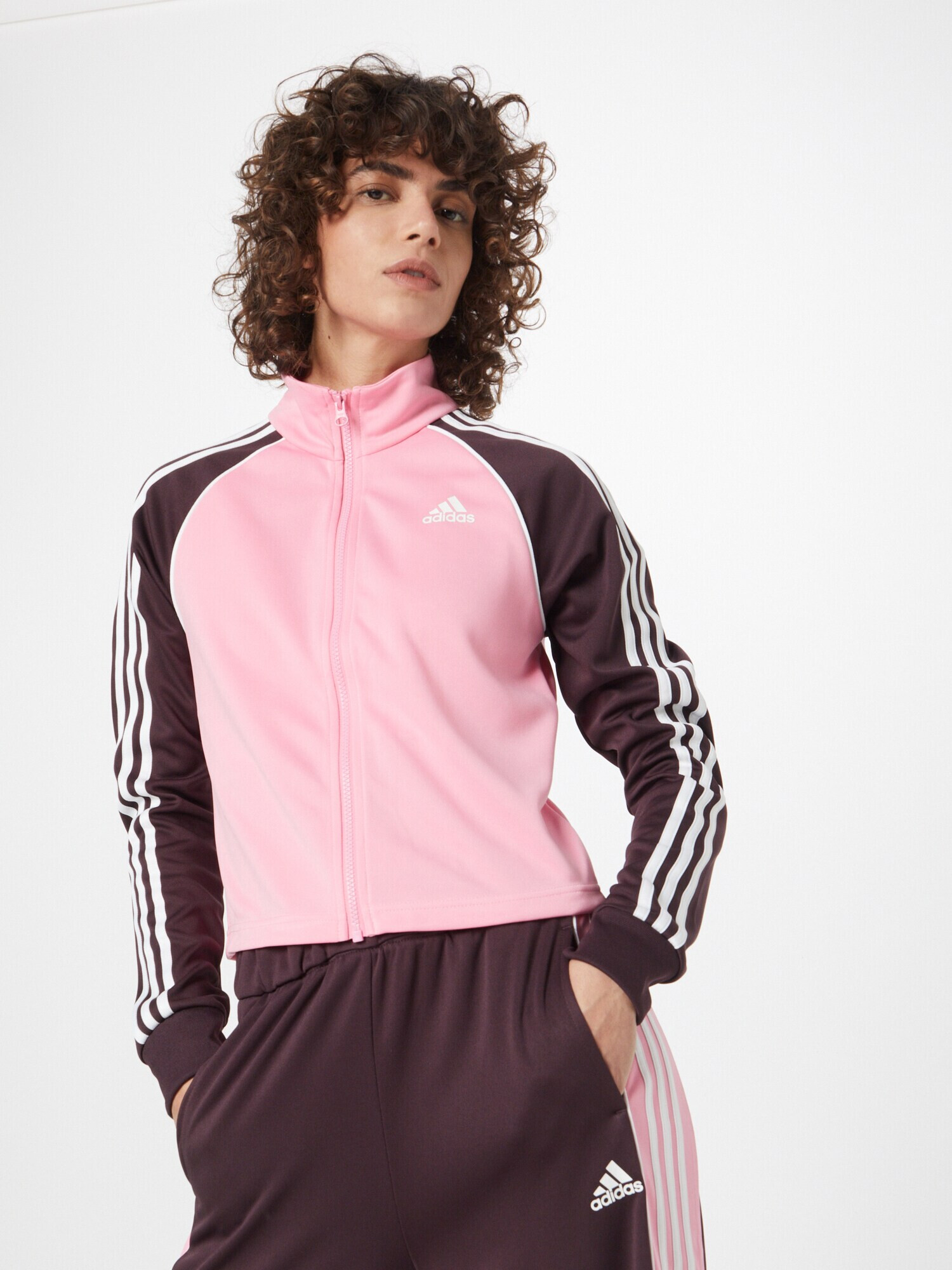 ADIDAS SPORTSWEAR Športna trenirka svetlo roza / bordo / bela - Pepit.si