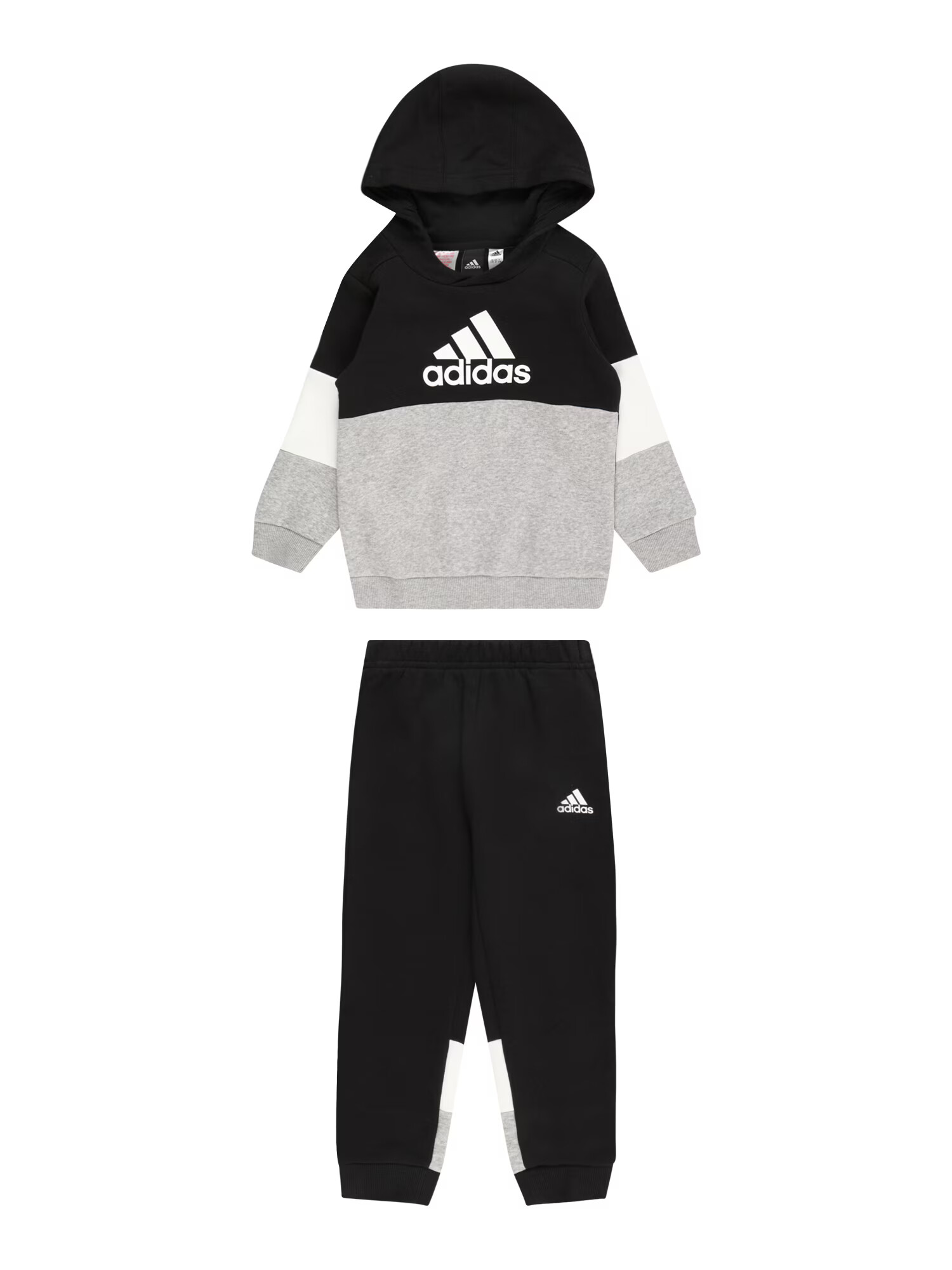 ADIDAS SPORTSWEAR Športna trenirka svetlo siva / črna / bela - Pepit.si