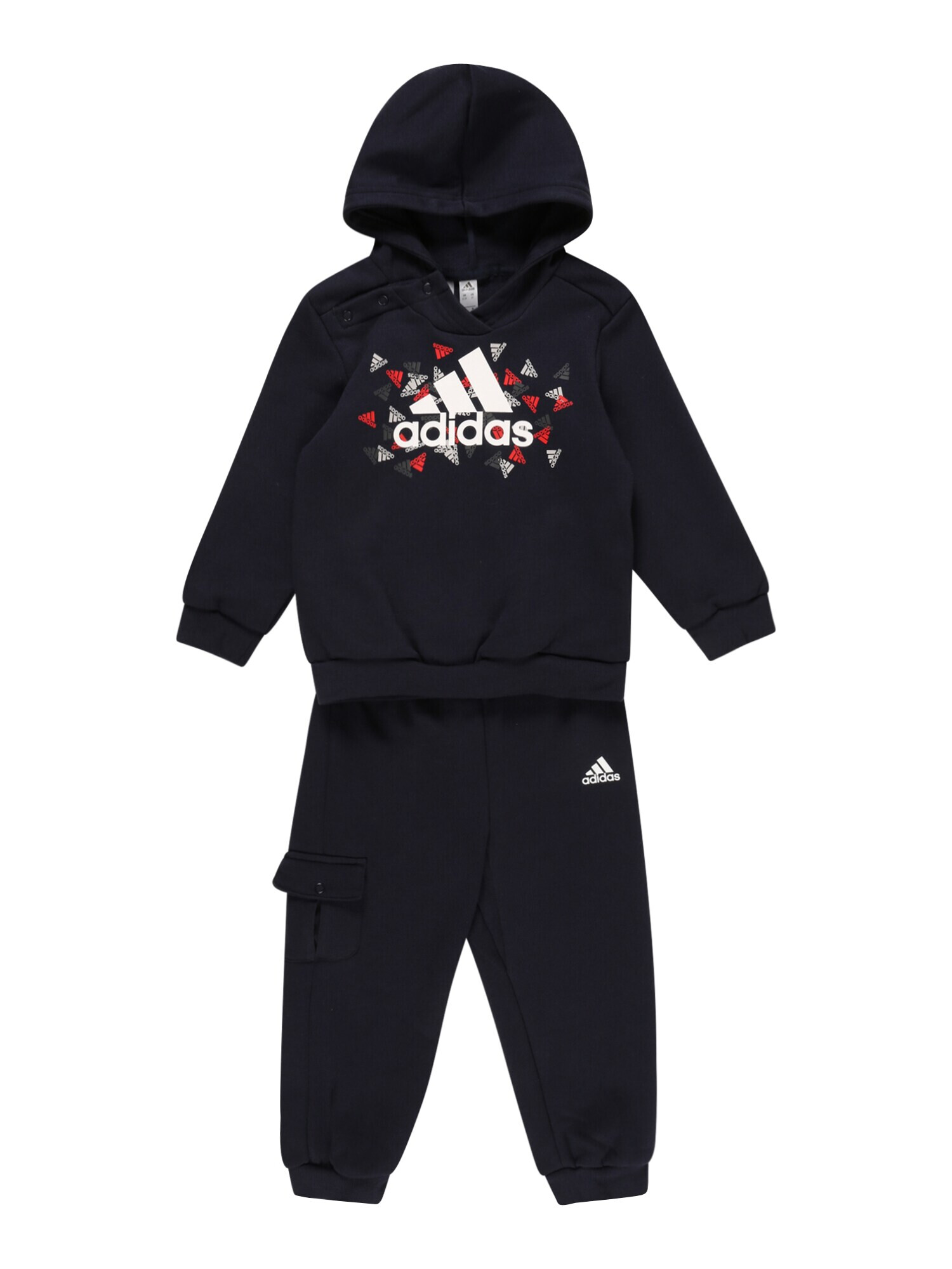 ADIDAS SPORTSWEAR Športna trenirka temno modra / siva / oranžno rdeča / bela - Pepit.si