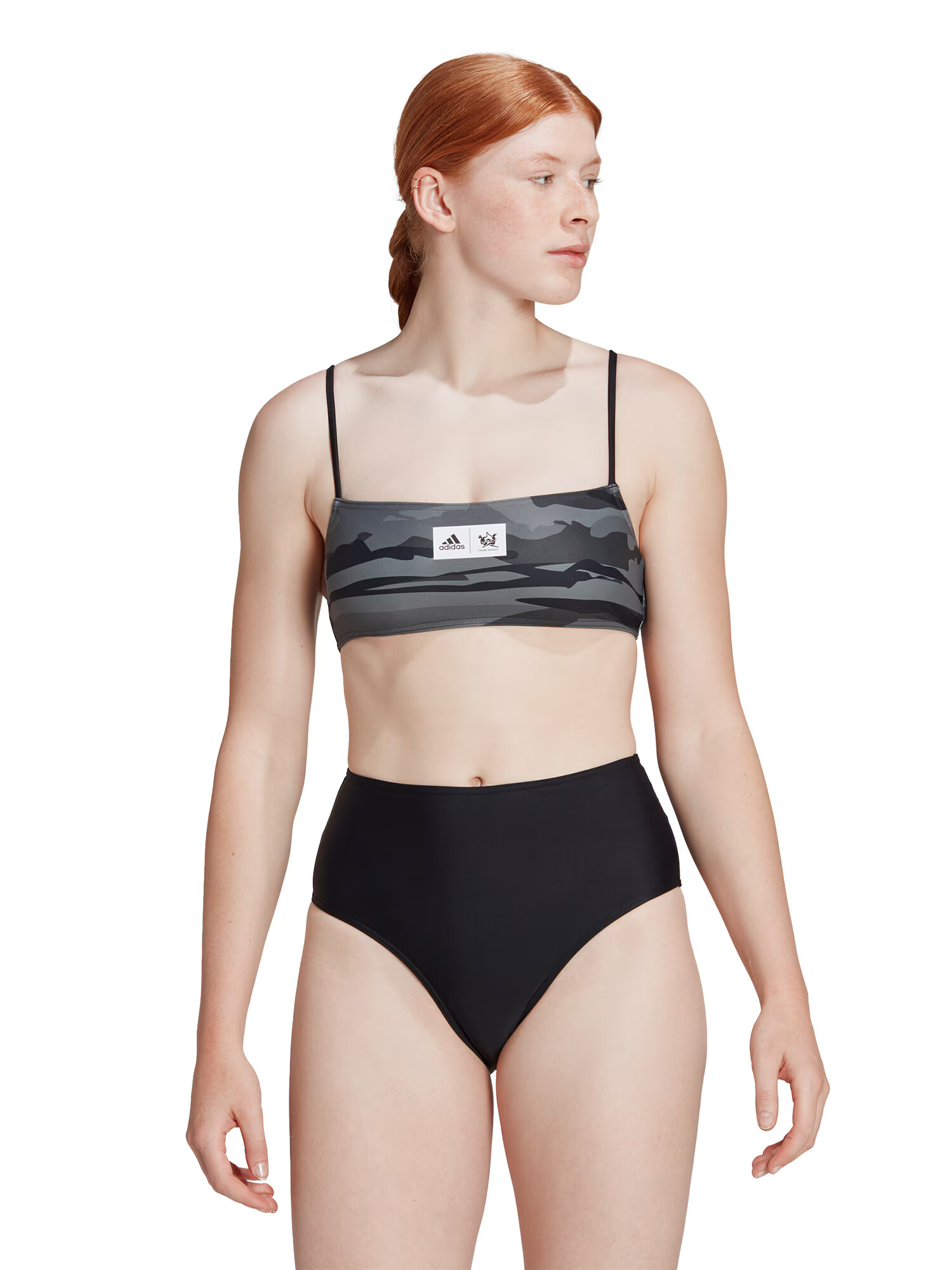 ADIDAS SPORTSWEAR Športne bikini 'Thebe Magugu' siva / črna / bela - Pepit.si