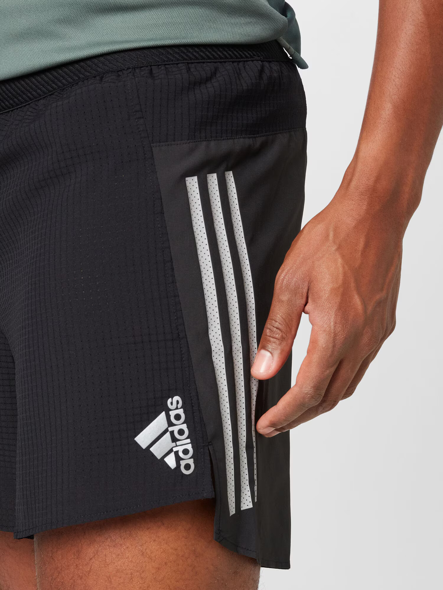 ADIDAS SPORTSWEAR Športne hlače 'Adizero' črna / bela - Pepit.si