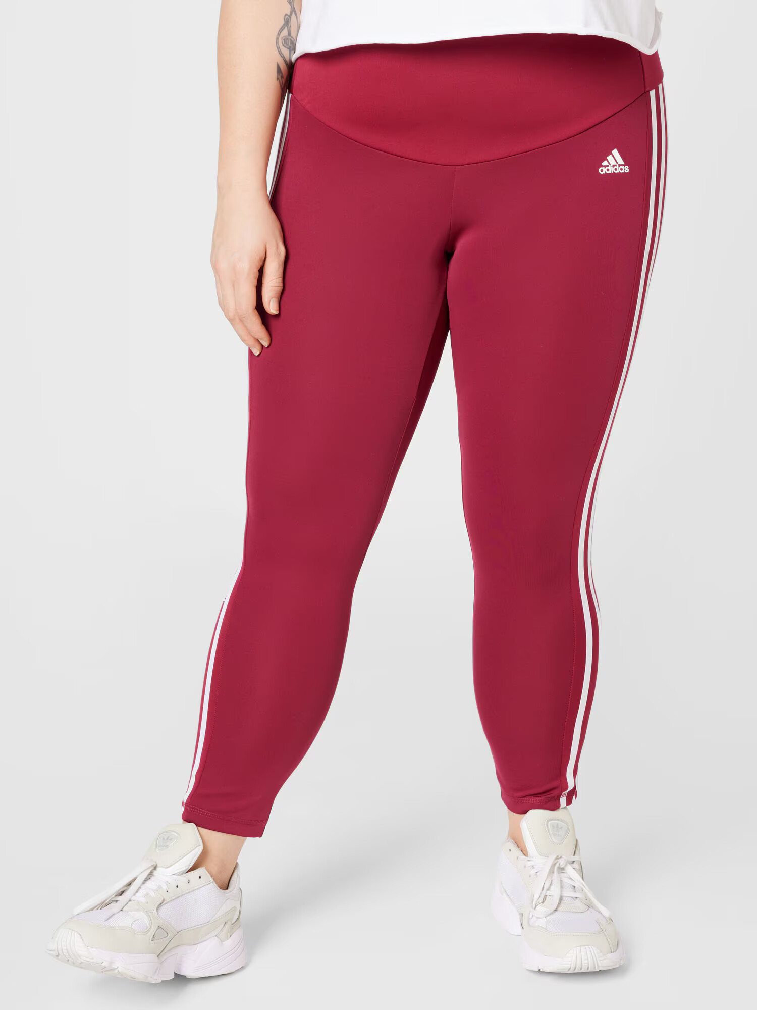 ADIDAS SPORTSWEAR Športne hlače brusnica / bela - Pepit.si