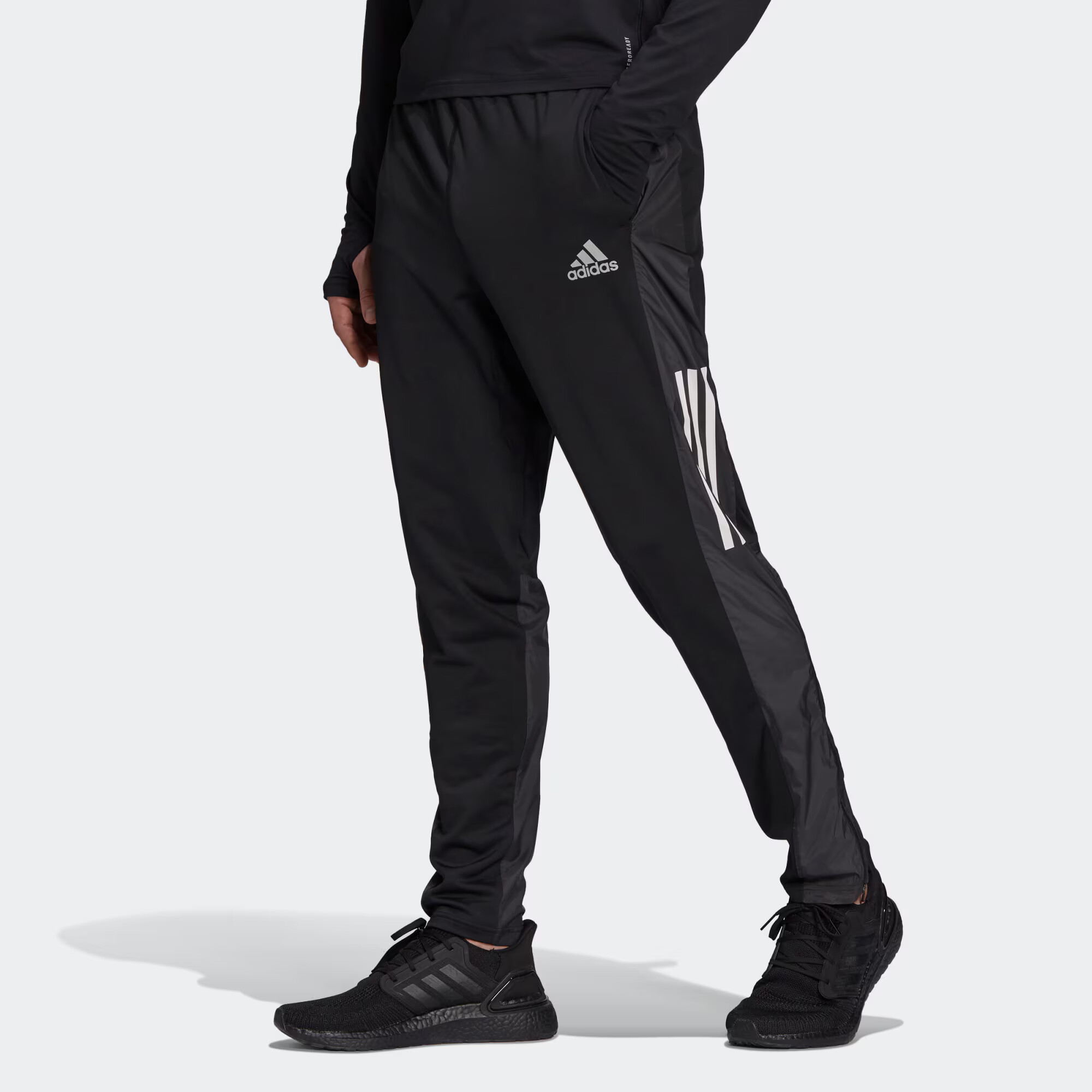 ADIDAS SPORTSWEAR Športne hlače temno siva / črna / bela - Pepit.si