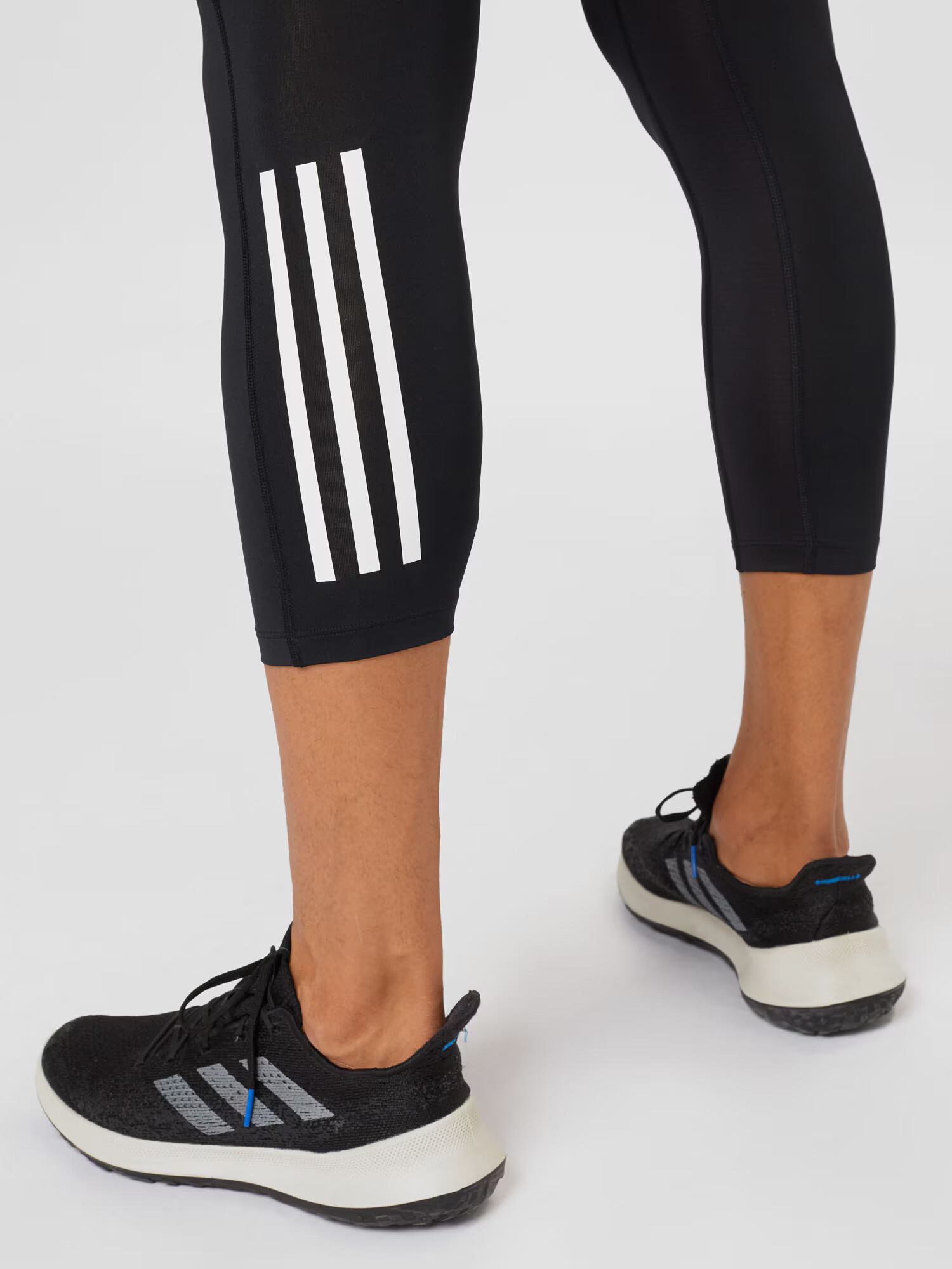 ADIDAS SPORTSWEAR Športne hlače 'Techfit' črna / bela - Pepit.si