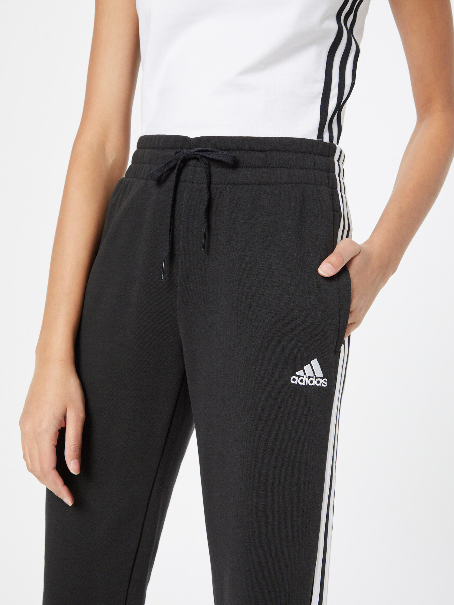 ADIDAS SPORTSWEAR Športne hlače črna / bela - Pepit.si