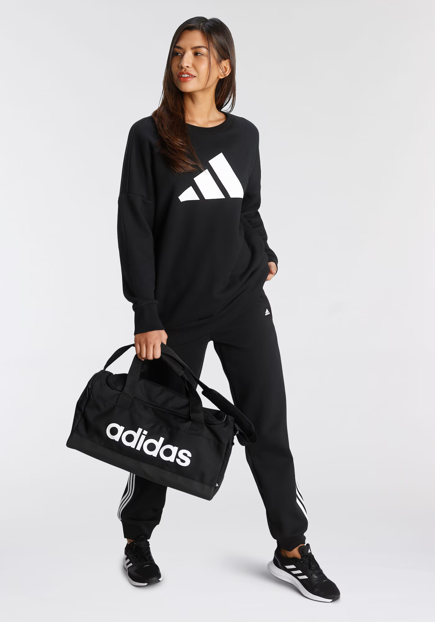 ADIDAS SPORTSWEAR Športne hlače črna / bela - Pepit.si