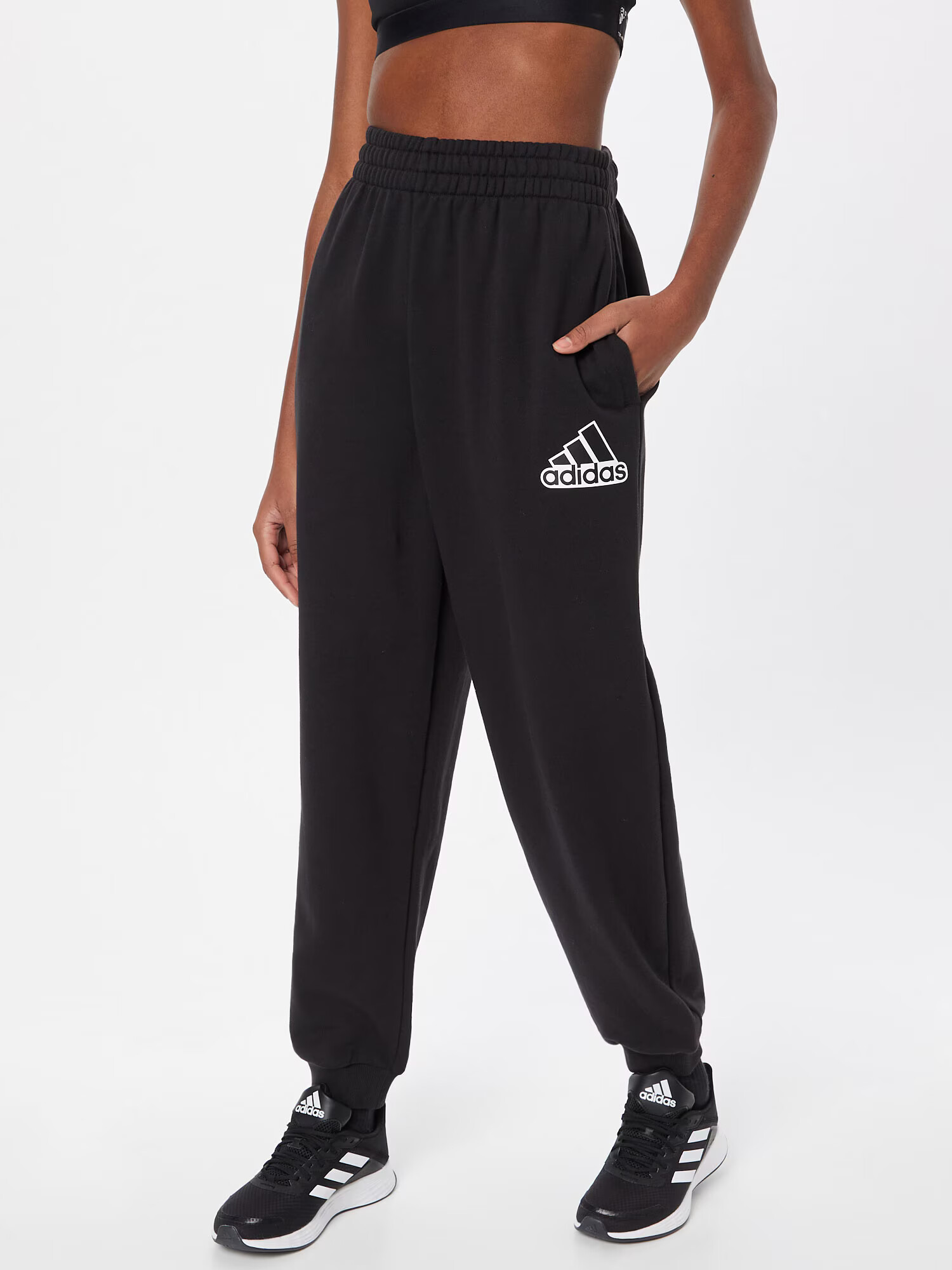 ADIDAS SPORTSWEAR Športne hlače črna / bela - Pepit.si