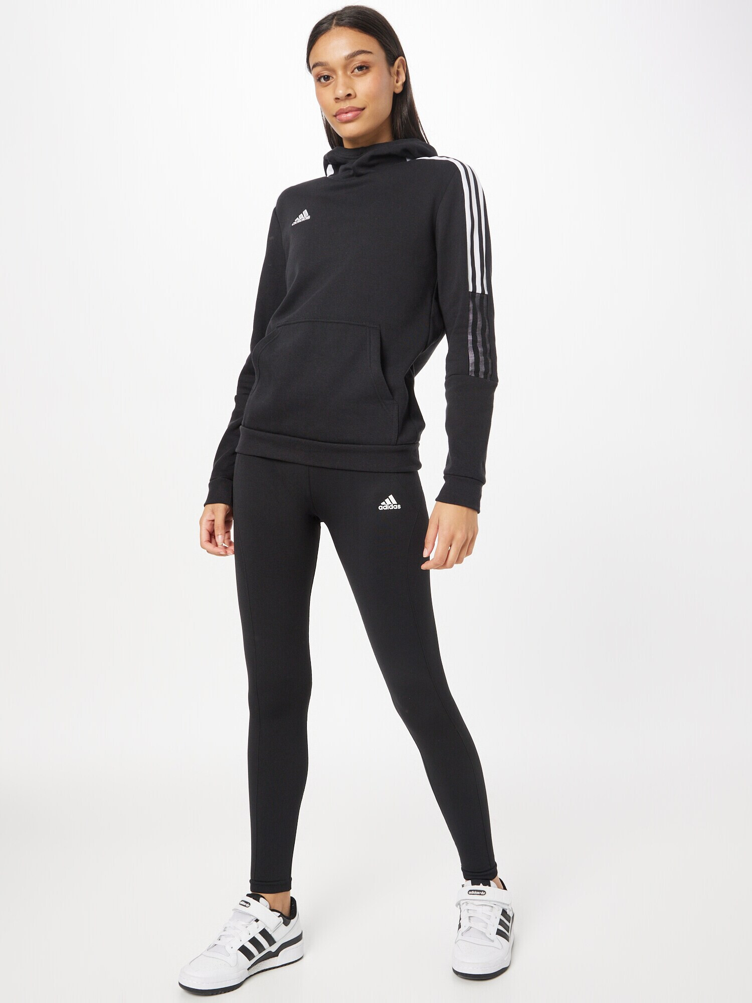 ADIDAS SPORTSWEAR Športne hlače črna / bela - Pepit.si