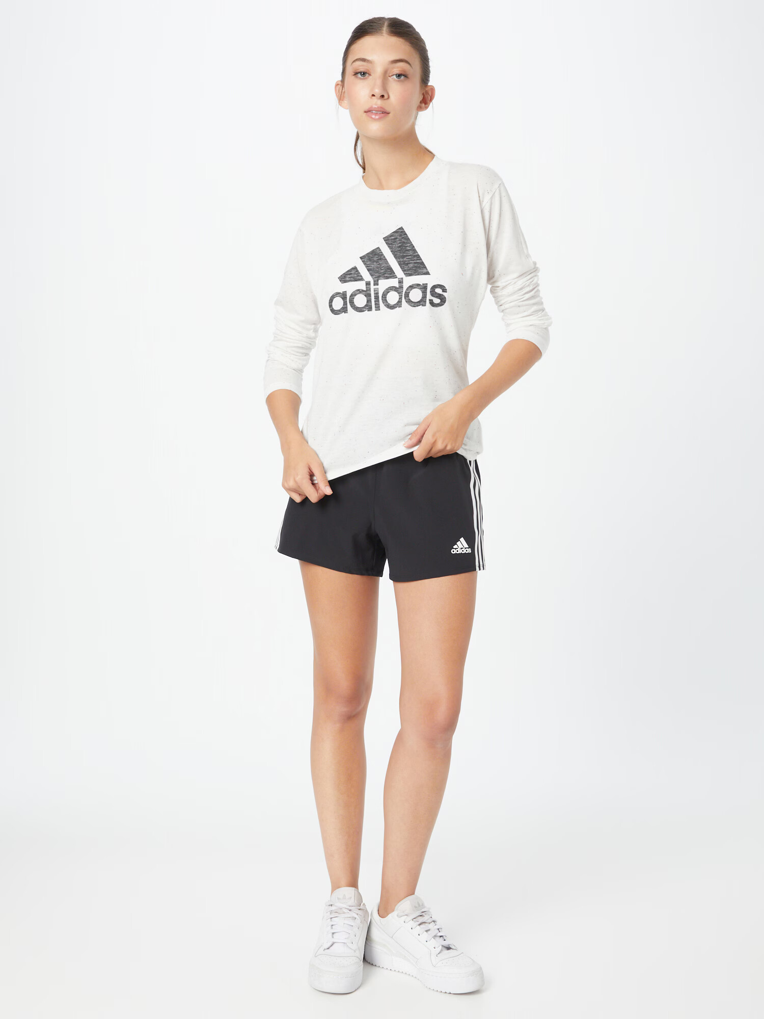 ADIDAS SPORTSWEAR Športne hlače črna / bela - Pepit.si