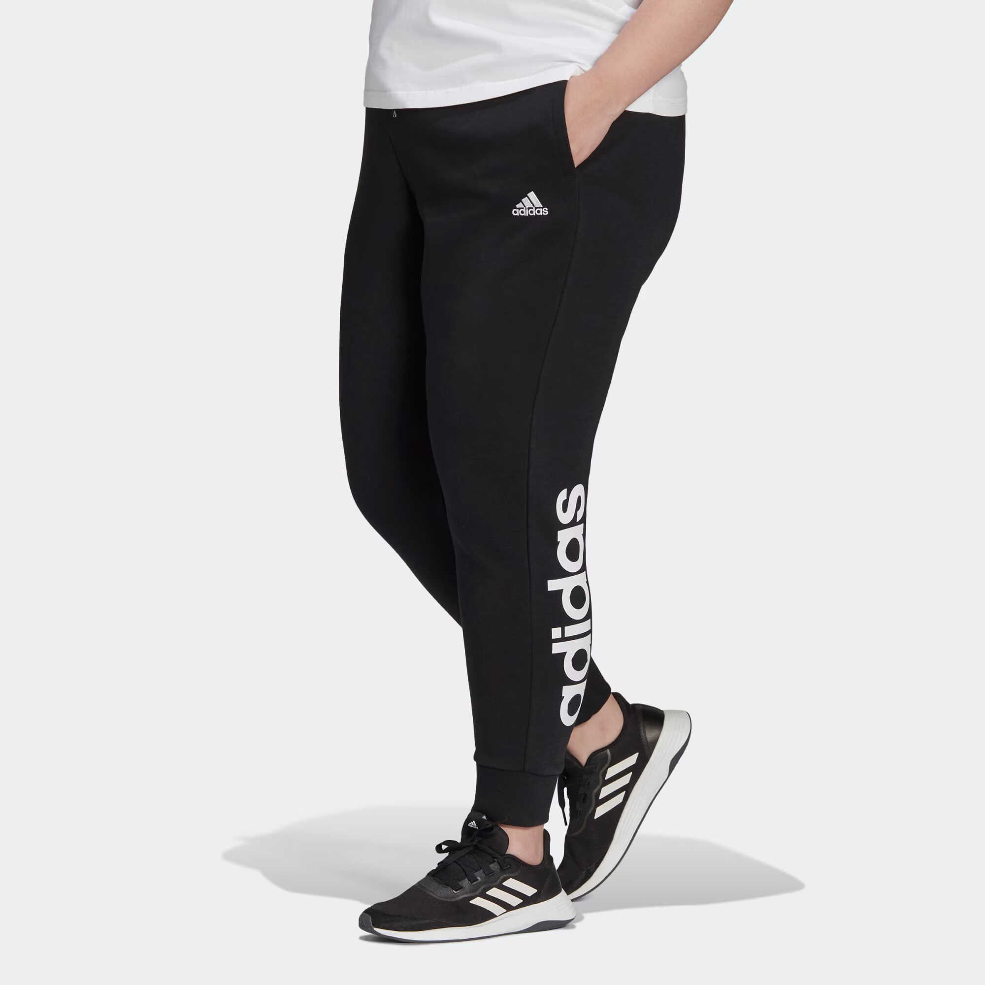 ADIDAS SPORTSWEAR Športne hlače črna / bela - Pepit.si