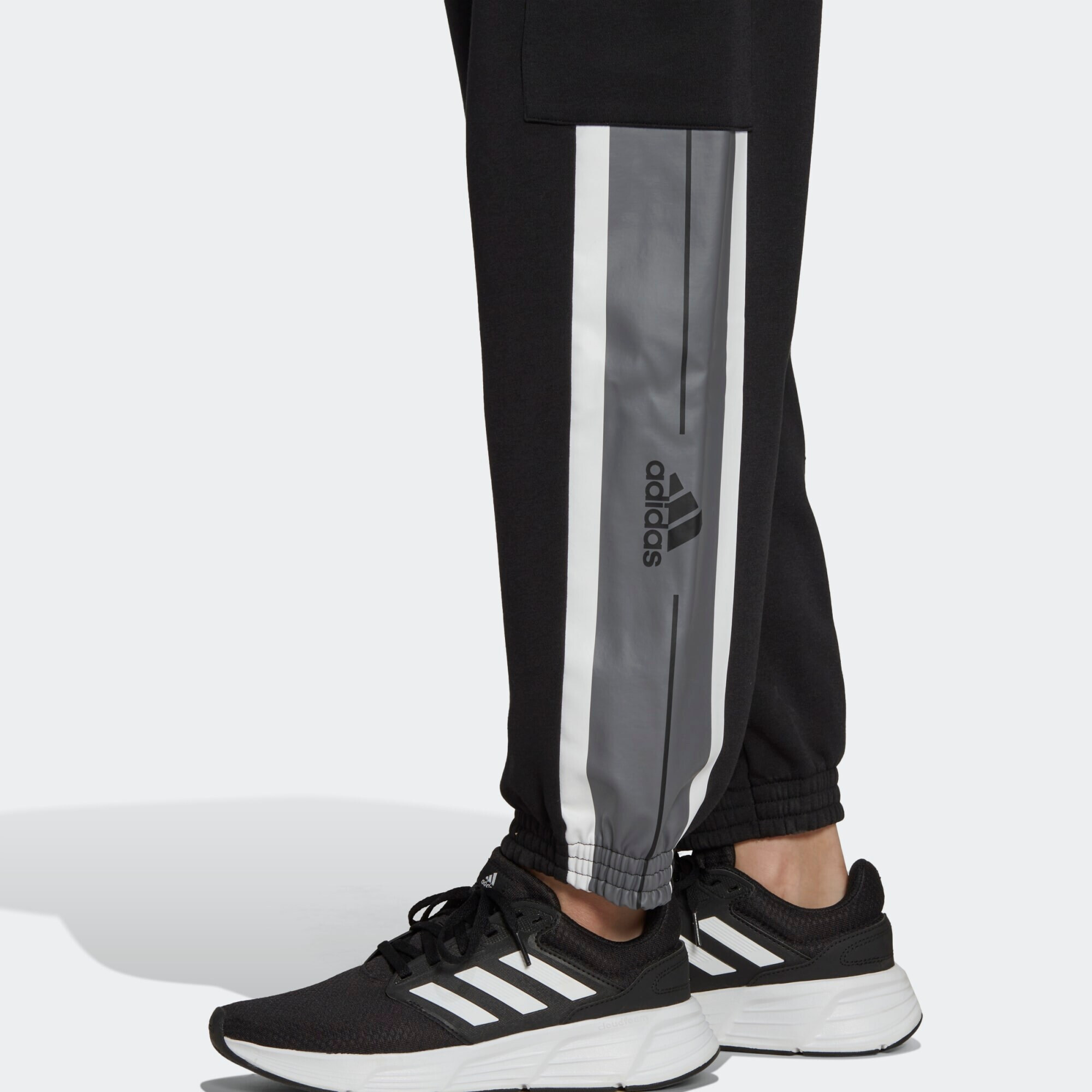 ADIDAS SPORTSWEAR Športne hlače 'Essentials' siva / črna / bela - Pepit.si