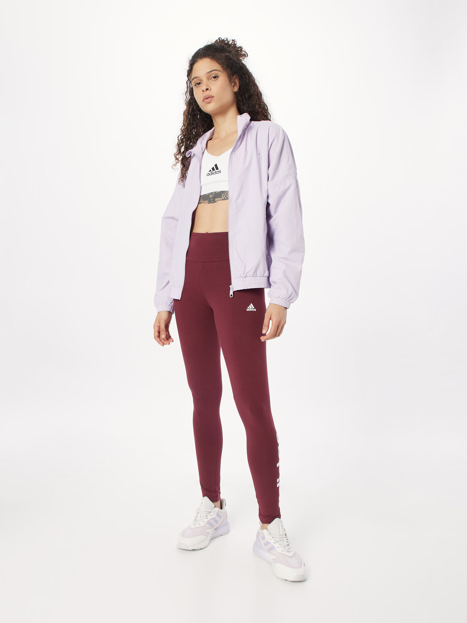 ADIDAS SPORTSWEAR Športne hlače merlot / bela - Pepit.si