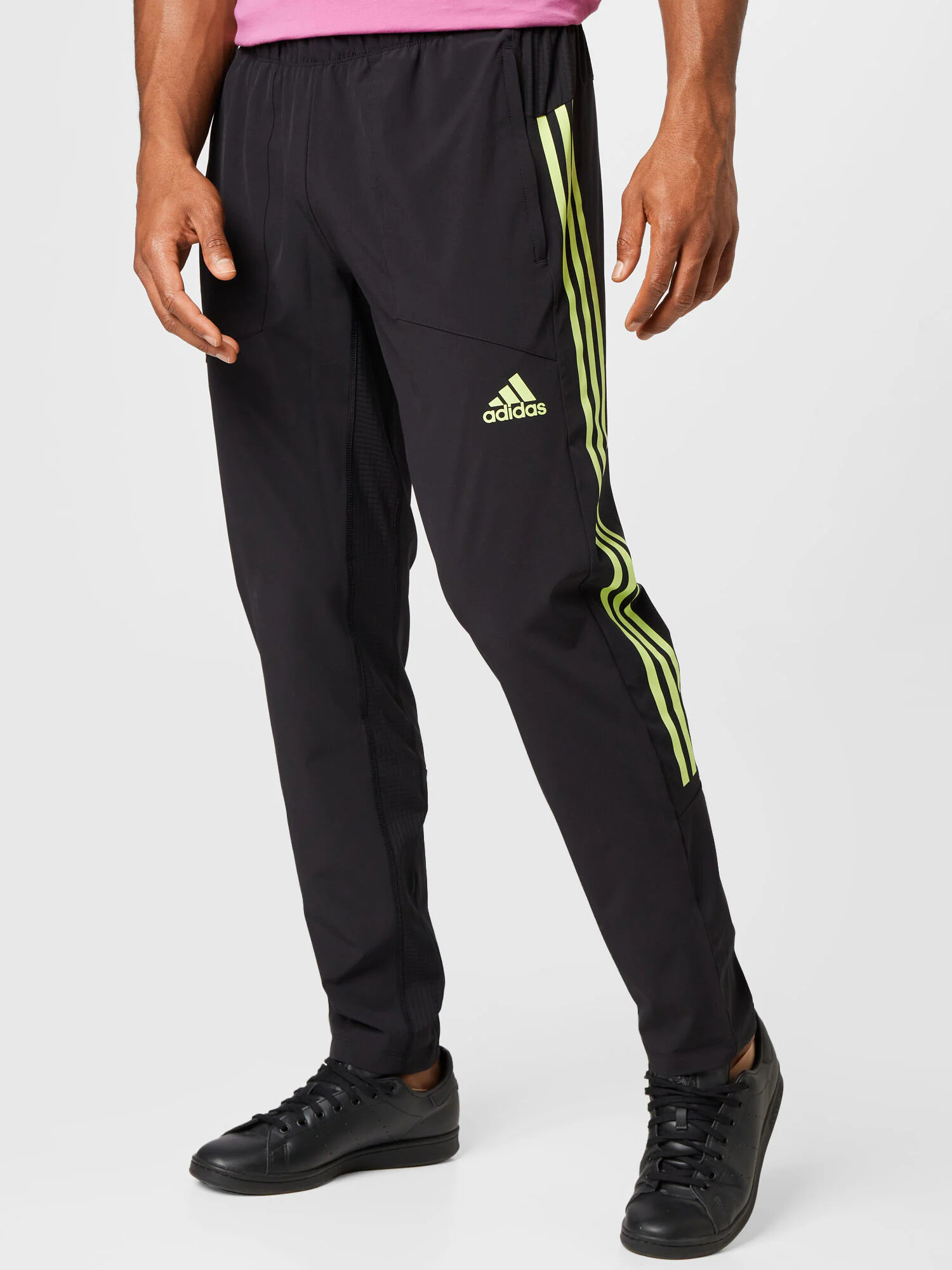 ADIDAS SPORTSWEAR Športne hlače neonsko zelena / črna - Pepit.si