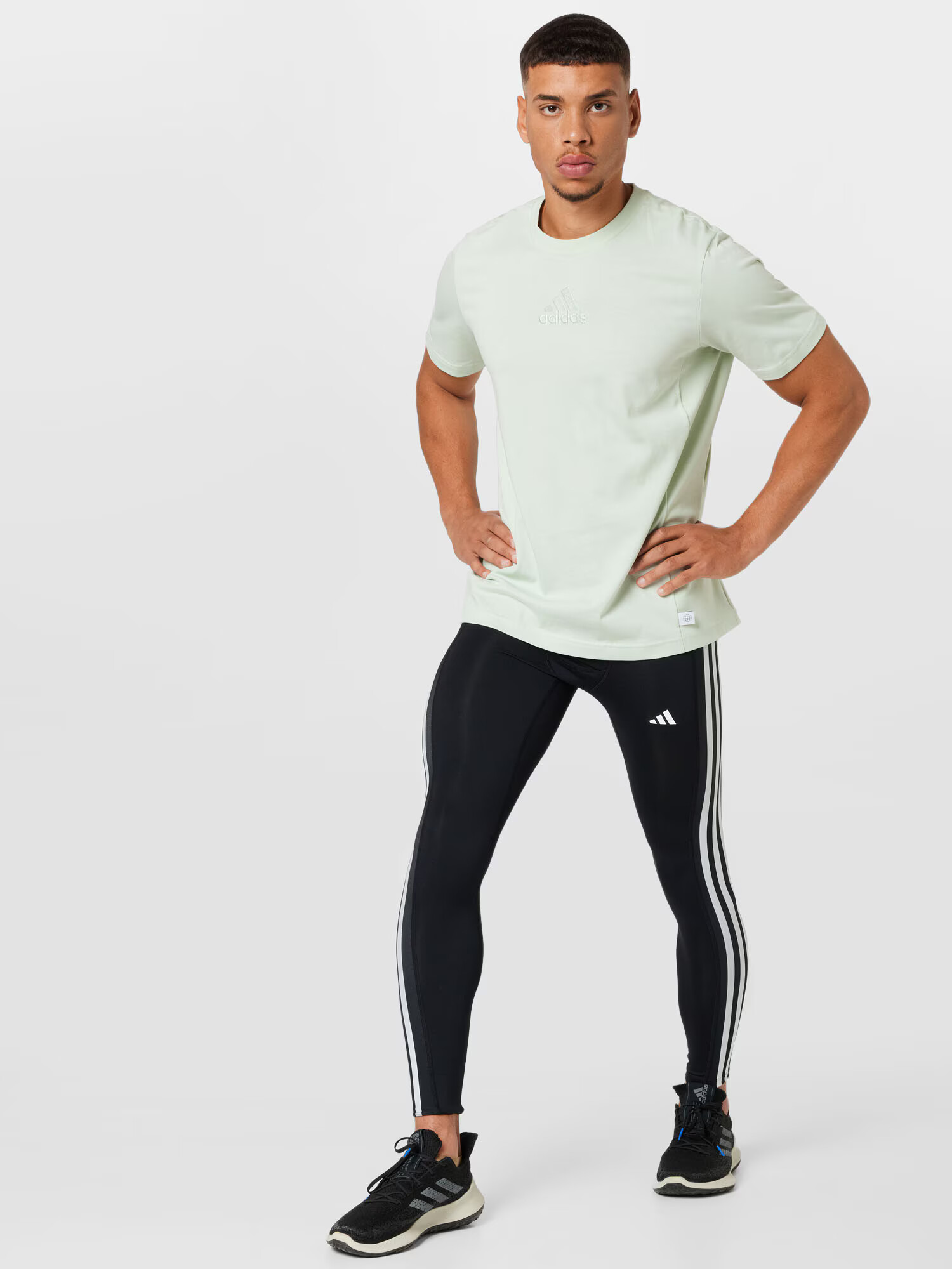 ADIDAS PERFORMANCE Športne hlače siva / črna / bela - Pepit.si