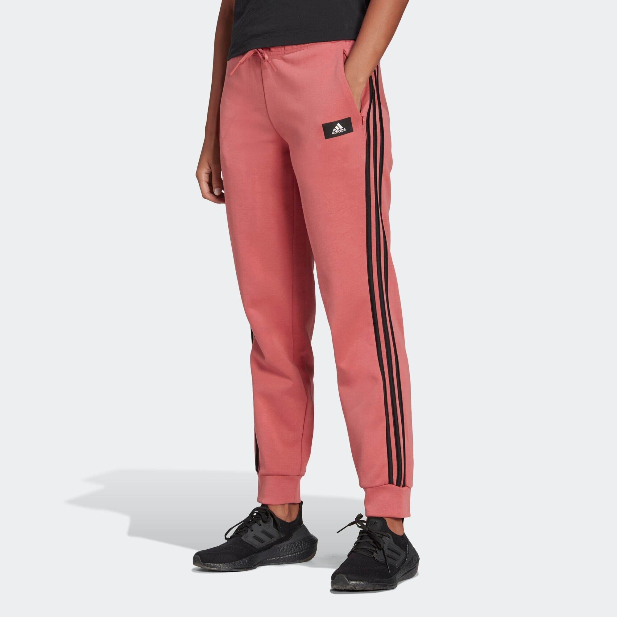 ADIDAS SPORTSWEAR Športne hlače svetlo roza / črna / bela - Pepit.si