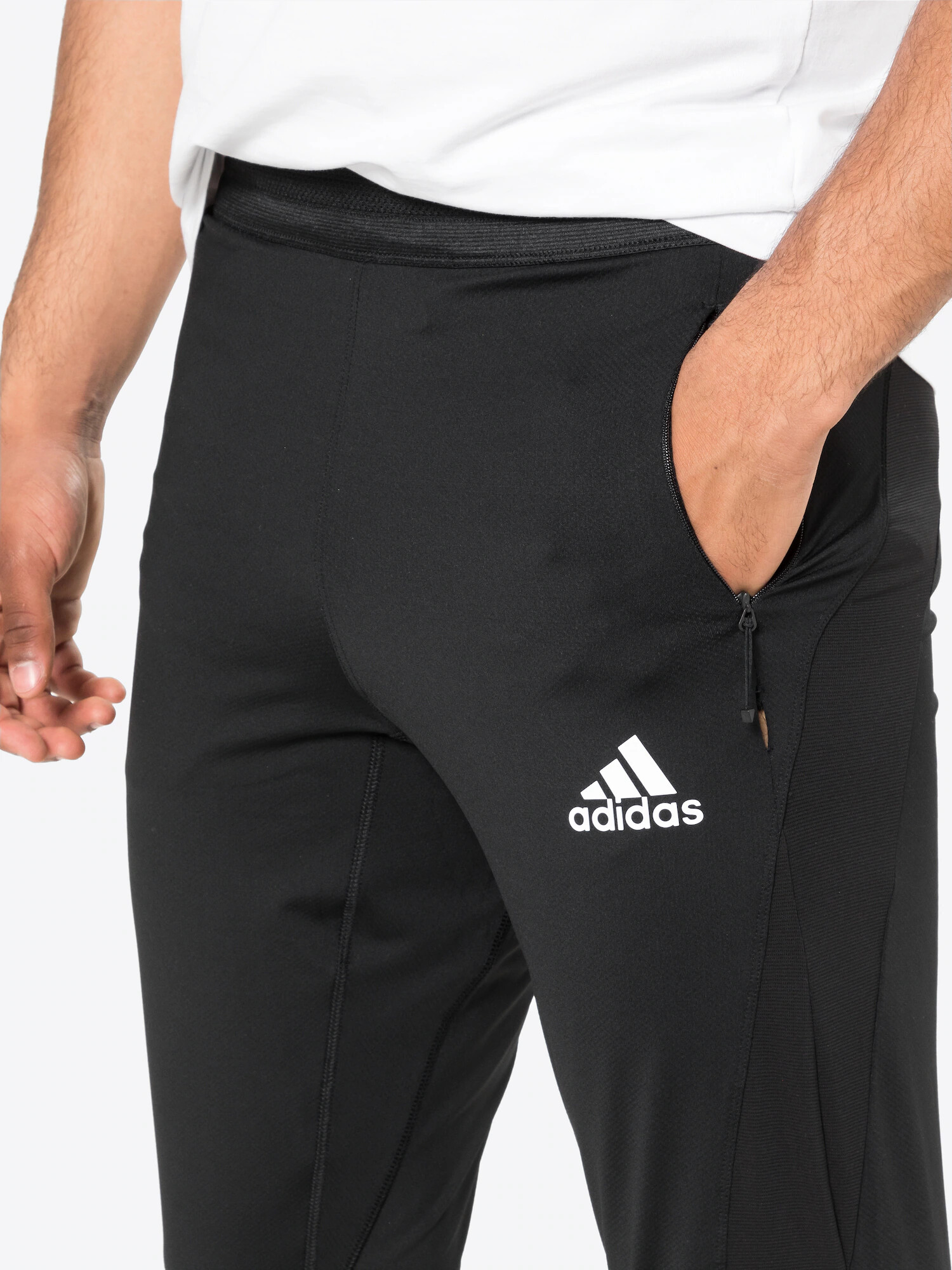 ADIDAS SPORTSWEAR Športne hlače 'Warrior' črna / bela - Pepit.si