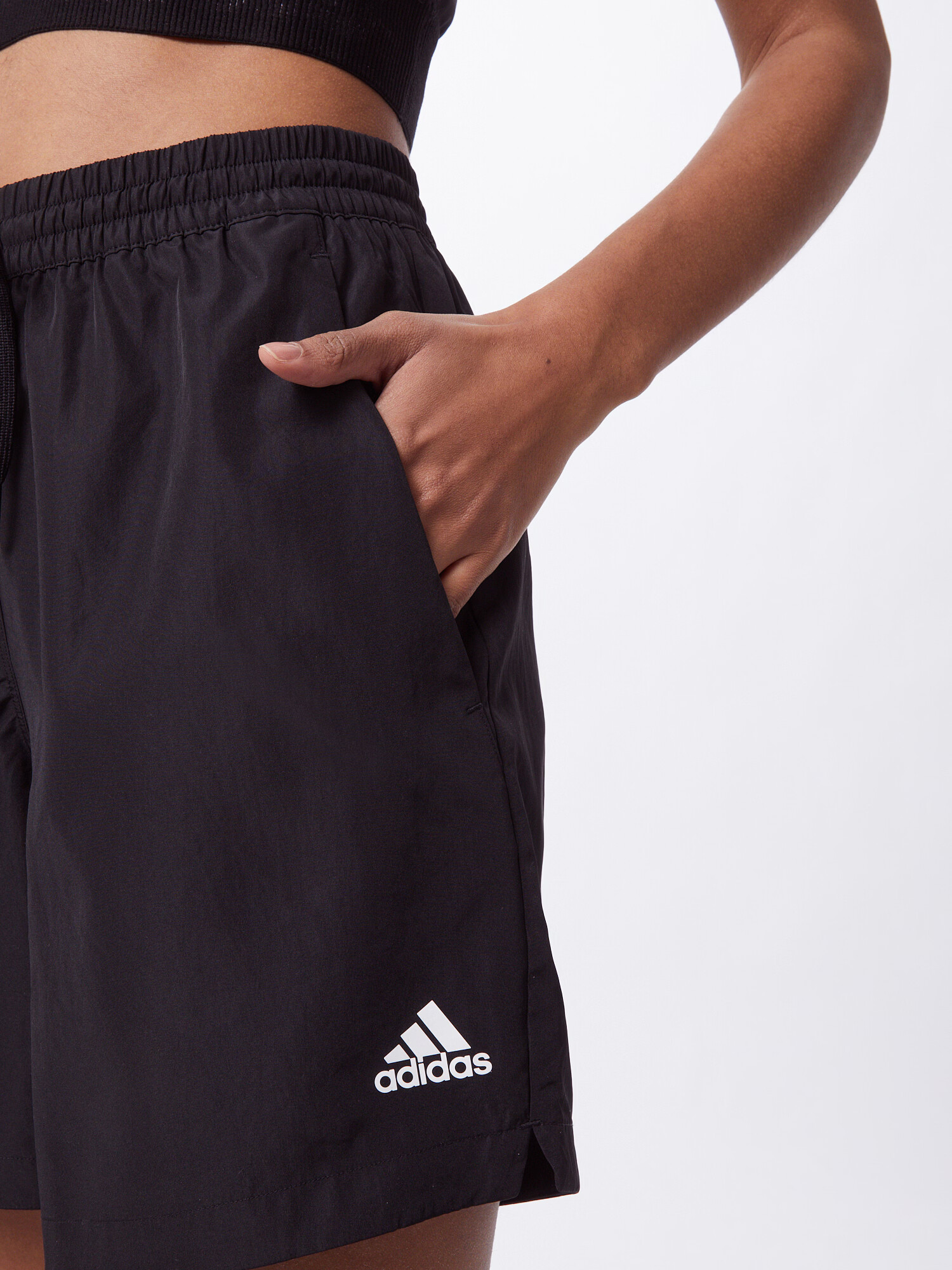 ADIDAS SPORTSWEAR Športne hlače 'WVN LNGR SHORT' črna - Pepit.si