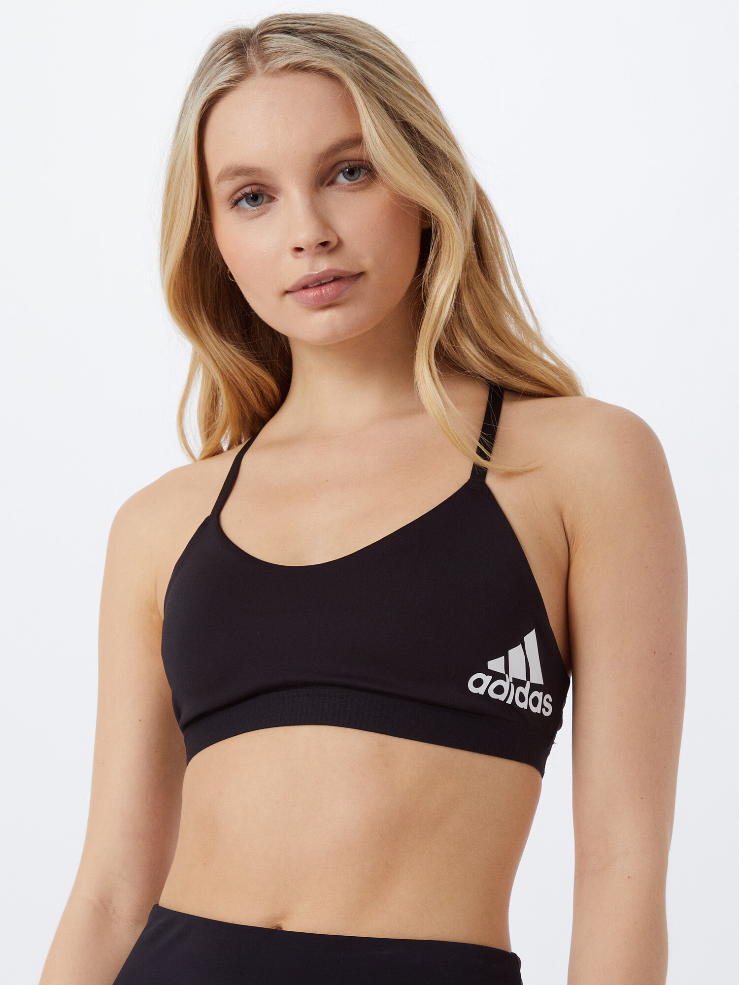 ADIDAS SPORTSWEAR Športni nederček črna / bela - Pepit.si