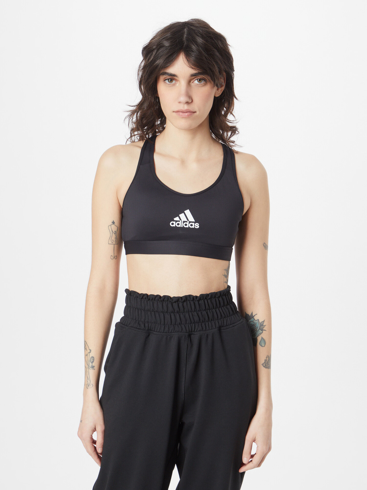 ADIDAS SPORTSWEAR Športni nederček črna / bela - Pepit.si