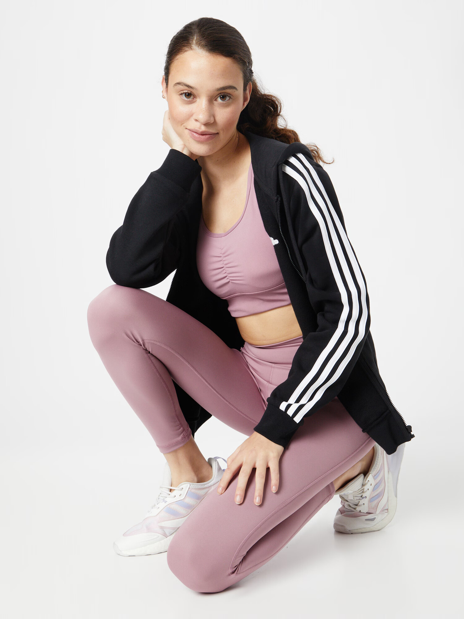 ADIDAS PERFORMANCE Športni nederček mauve / bela - Pepit.si