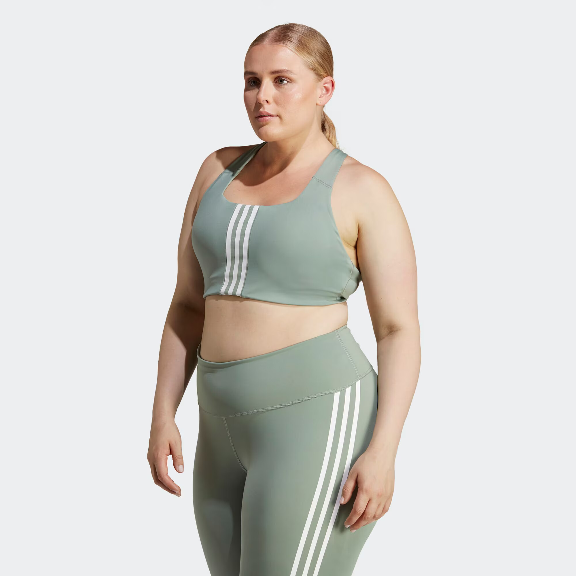 ADIDAS SPORTSWEAR Športni nederček pastelno zelena / bela - Pepit.si