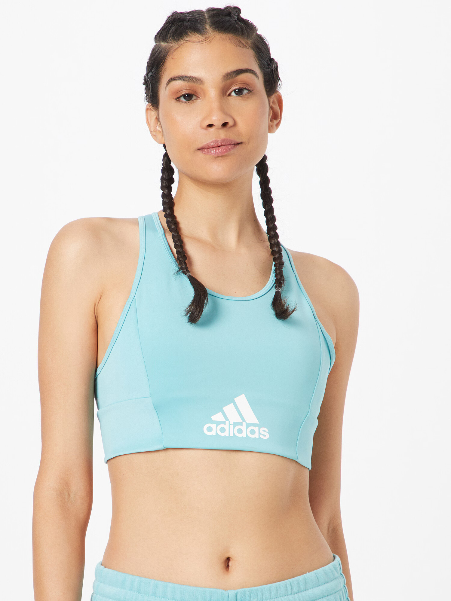 ADIDAS SPORTSWEAR Športni nederček turkizna / bela - Pepit.si