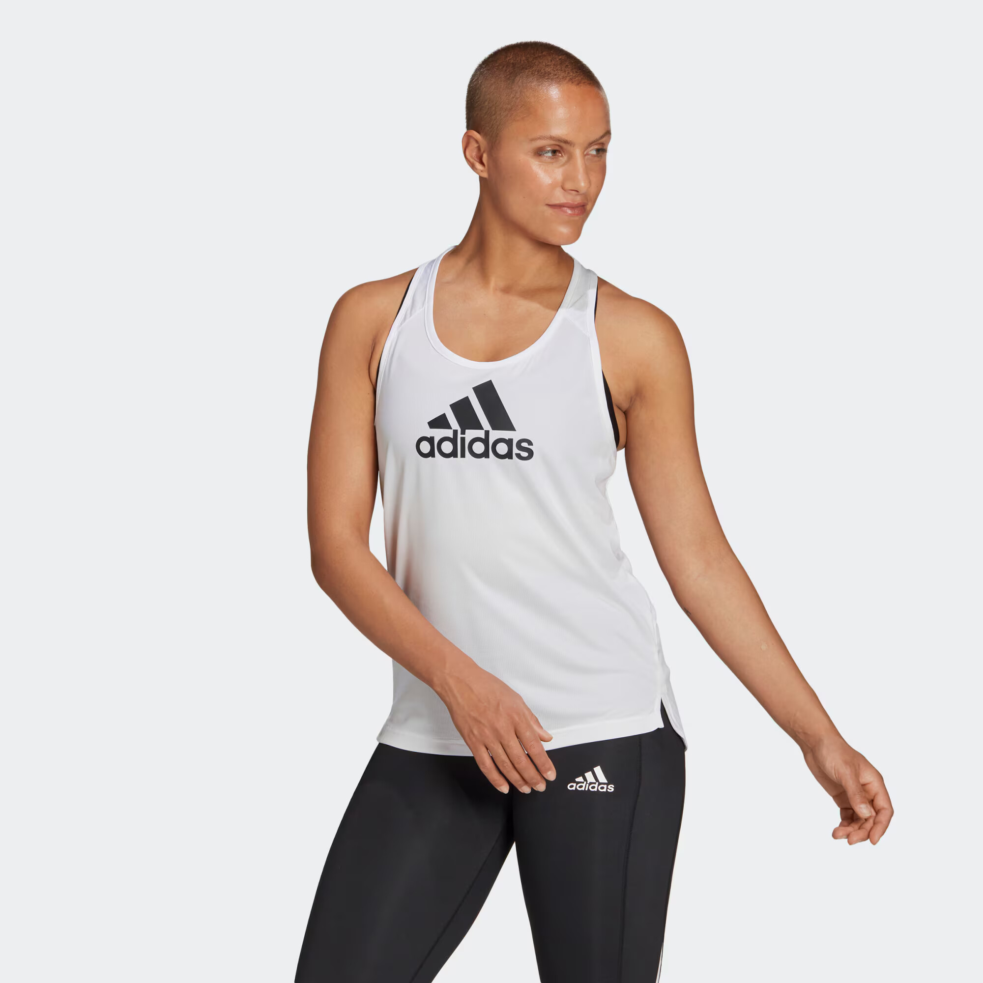 ADIDAS SPORTSWEAR Športni top črna / bela - Pepit.si