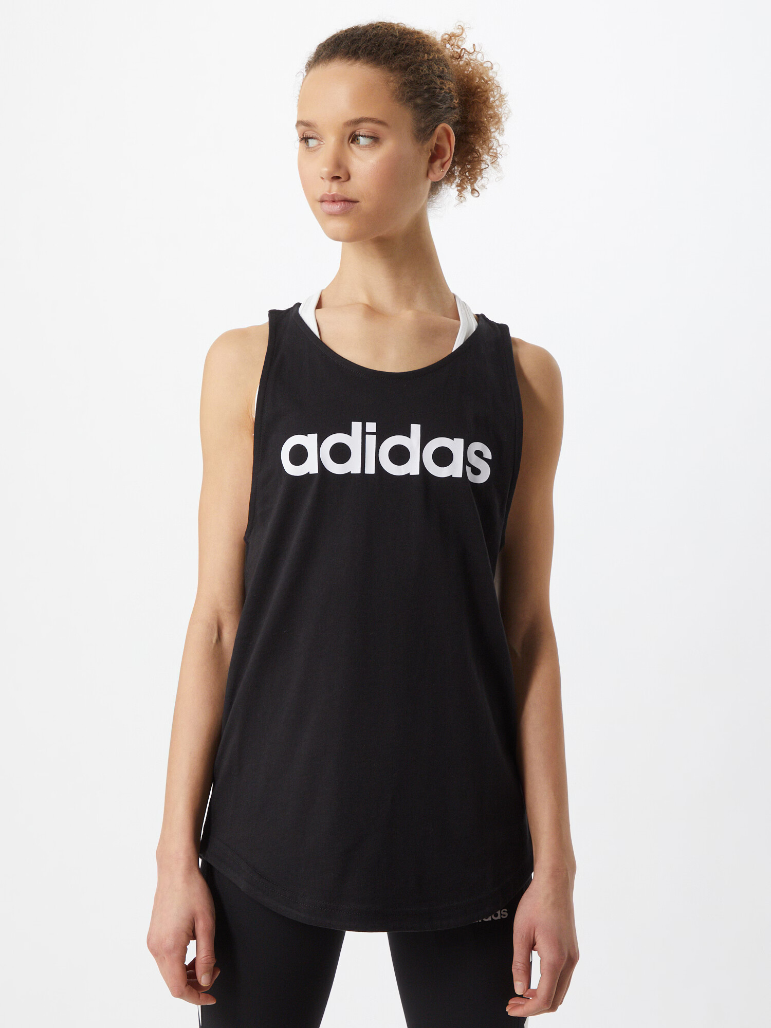 ADIDAS SPORTSWEAR Športni top črna / bela - Pepit.si