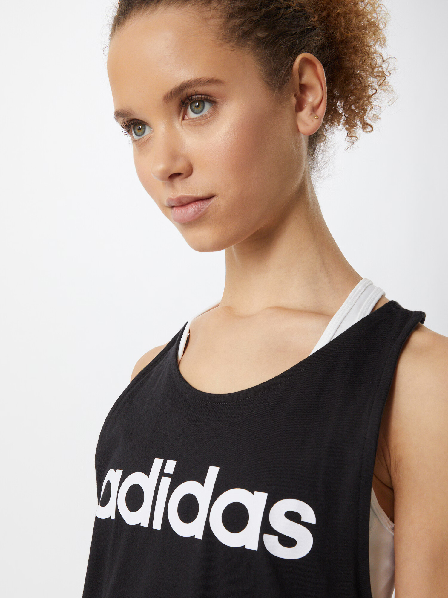 ADIDAS SPORTSWEAR Športni top črna / bela - Pepit.si