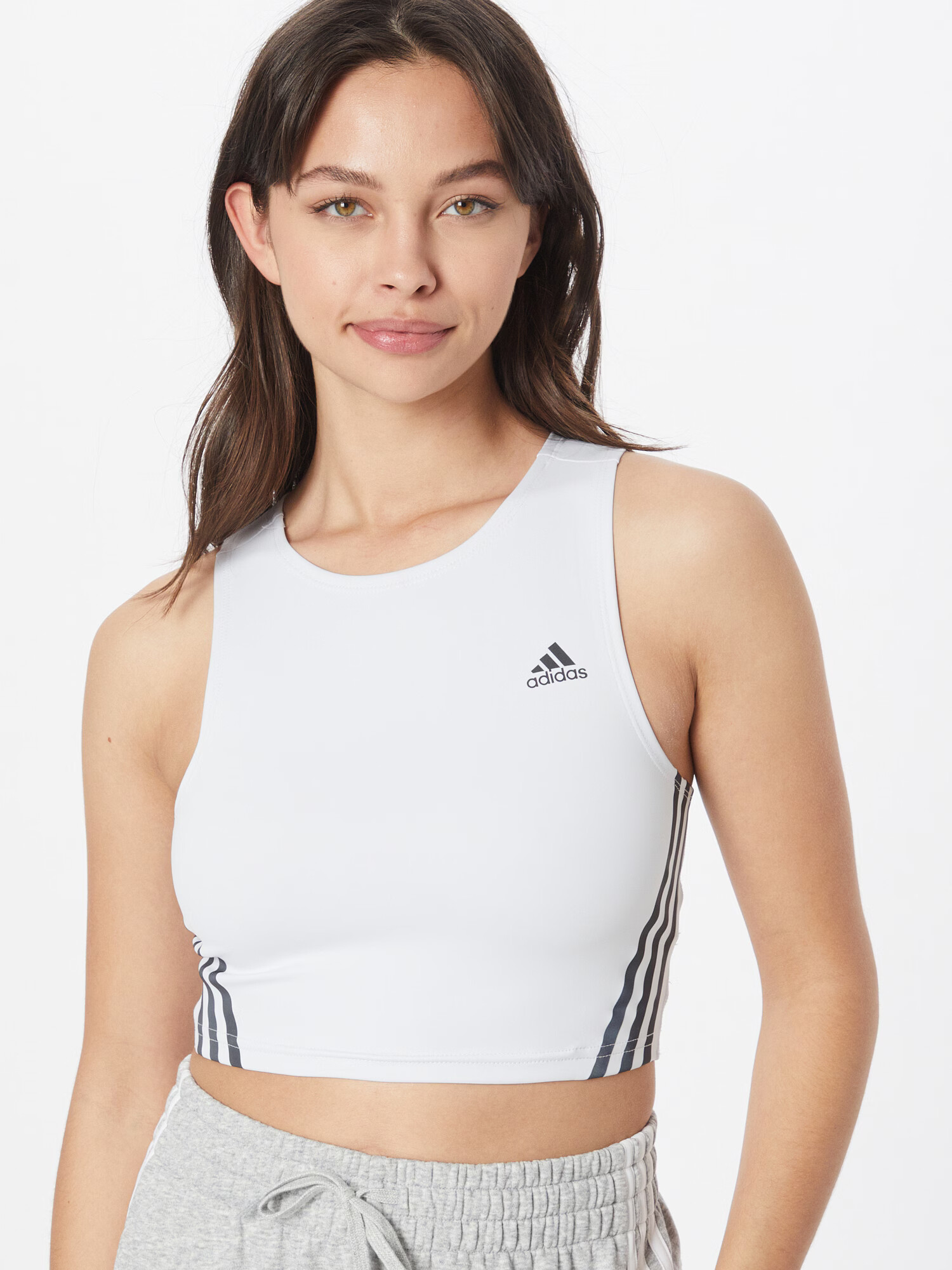 ADIDAS SPORTSWEAR Športni top črna / bela - Pepit.si