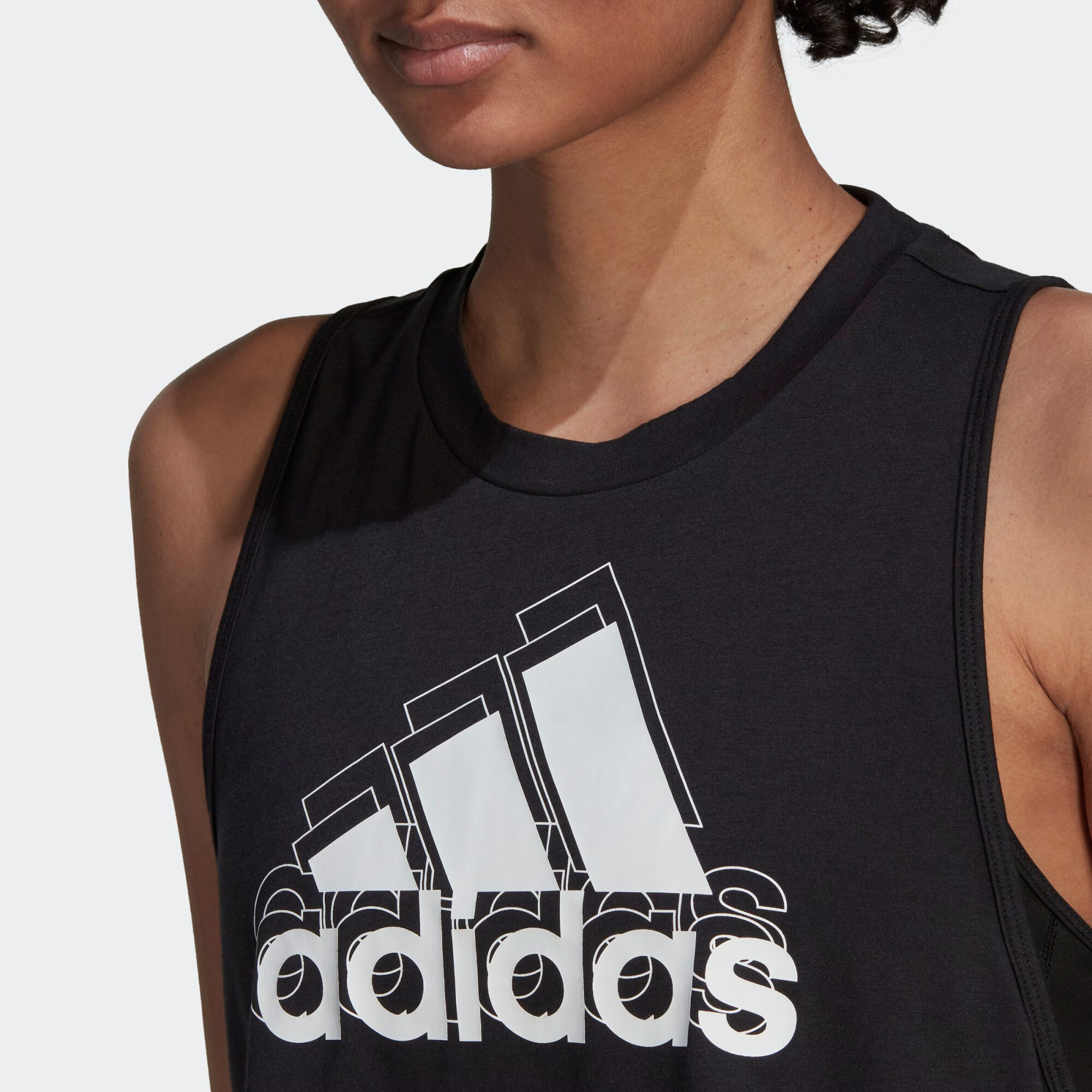 ADIDAS SPORTSWEAR Športni top črna / bela - Pepit.si