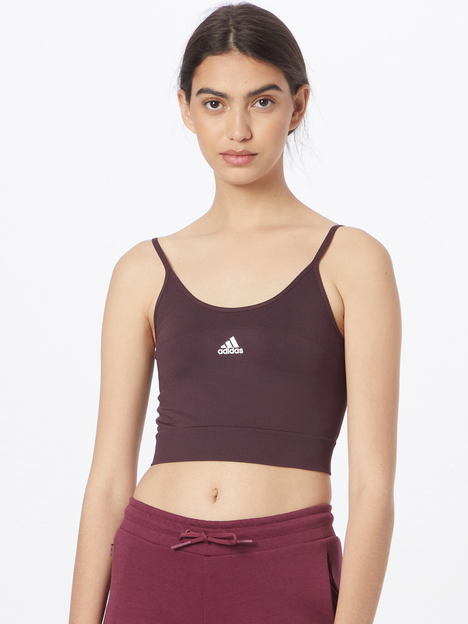 ADIDAS SPORTSWEAR Športni top temno rdeča / bela - Pepit.si