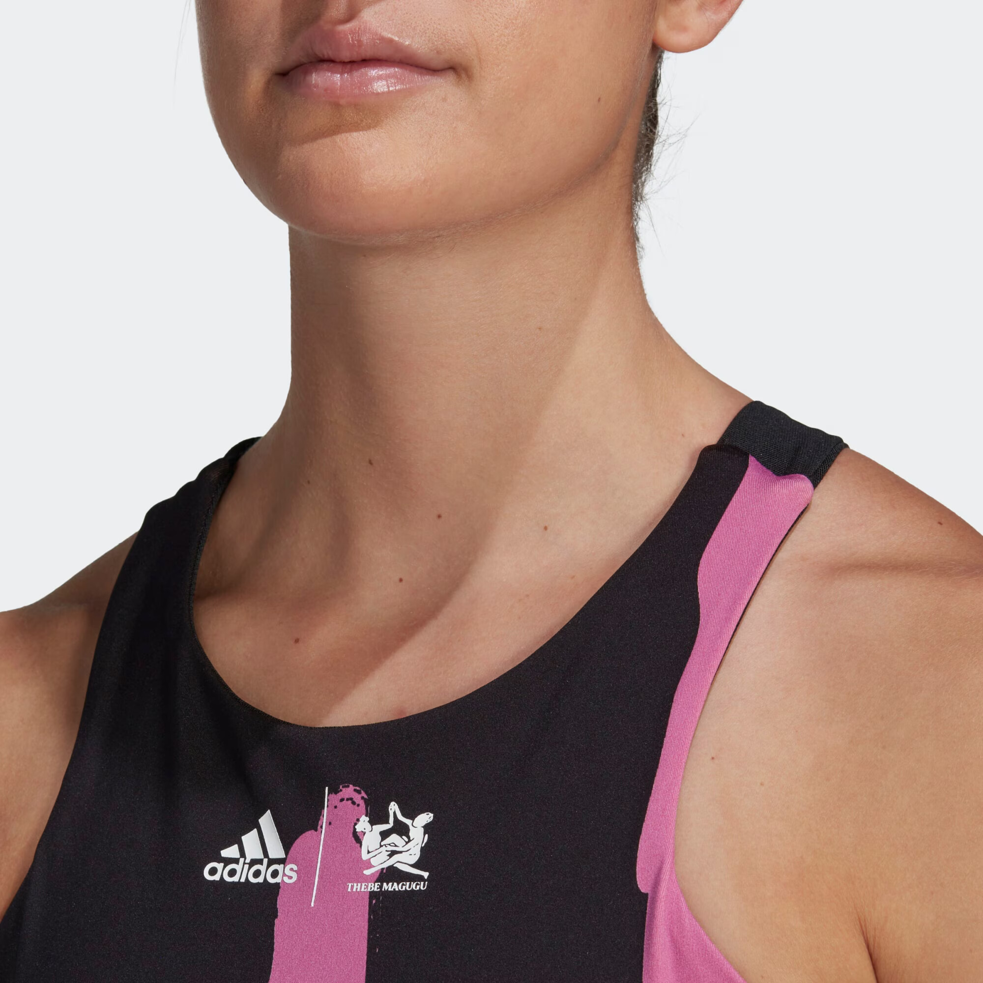 ADIDAS SPORTSWEAR Športni top 'Thebe Magugu' fuksija / črna / bela - Pepit.si