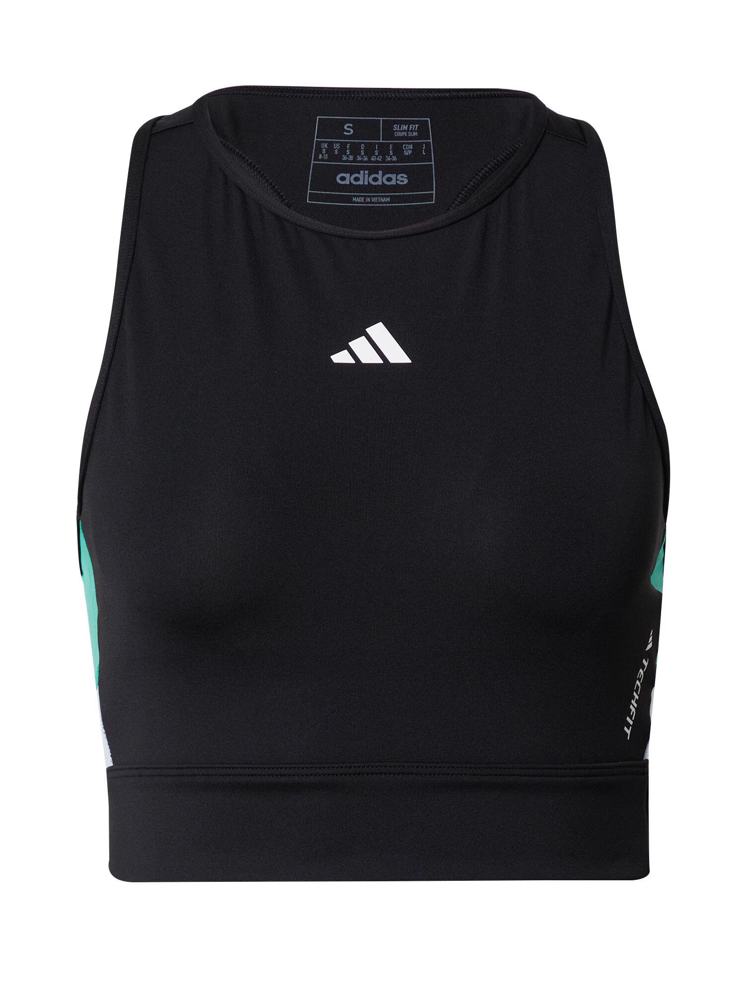 ADIDAS PERFORMANCE Športni top žad / črna / off-bela - Pepit.si