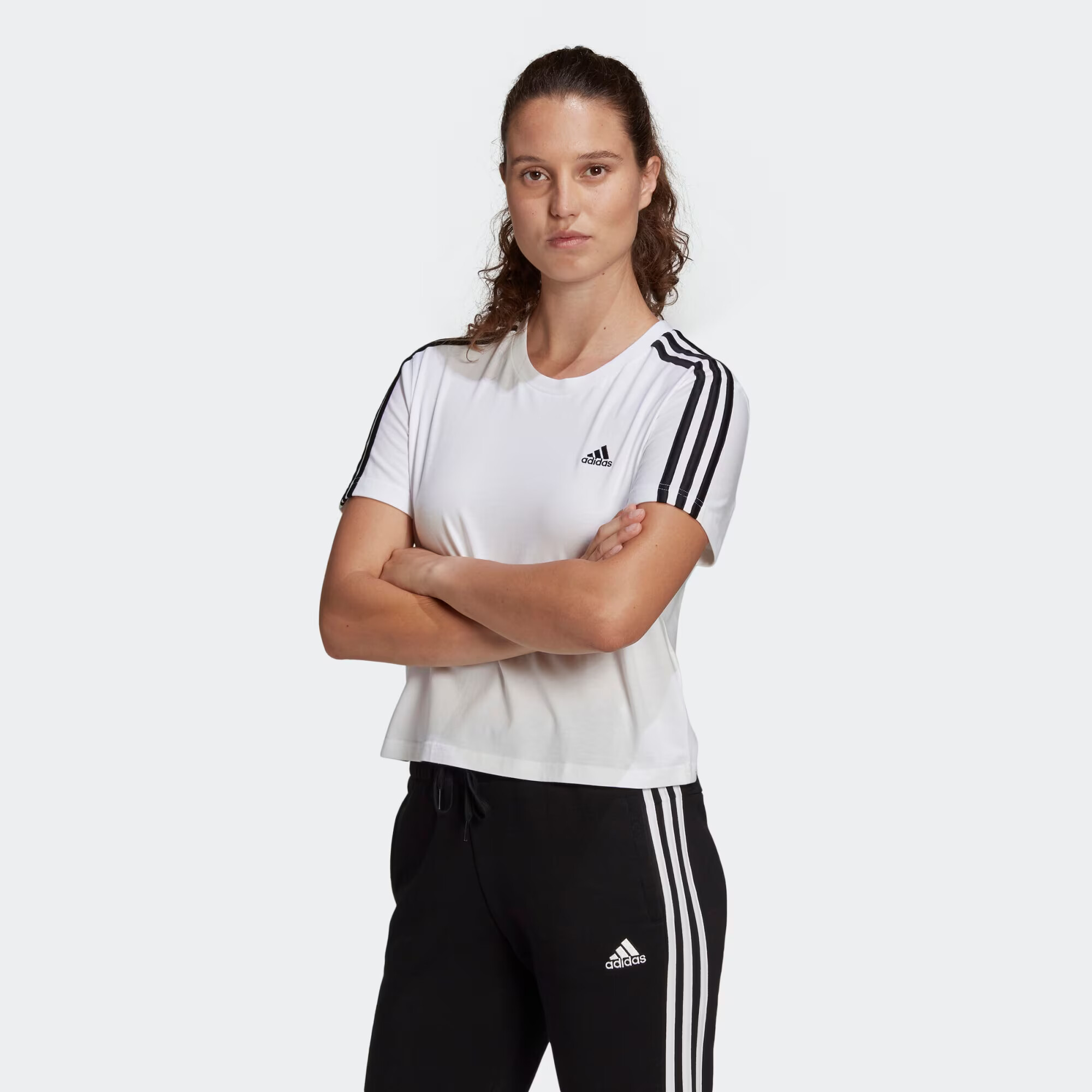 ADIDAS SPORTSWEAR Funkcionalna majica črna / bela - Pepit.si