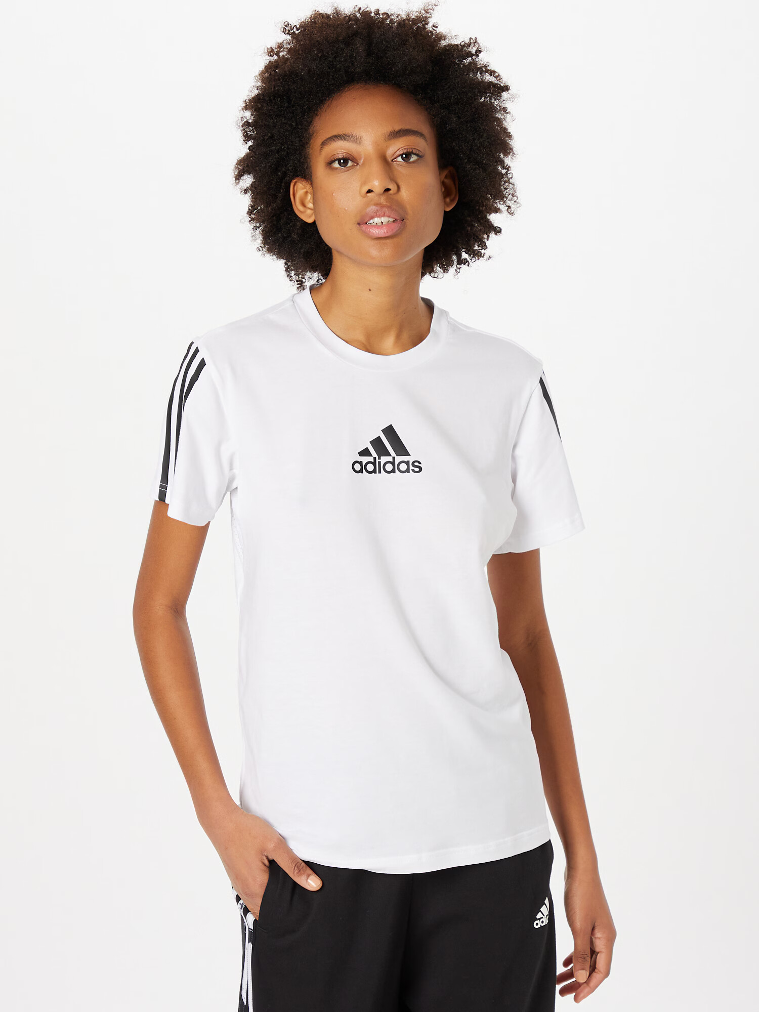 ADIDAS SPORTSWEAR Funkcionalna majica črna / bela - Pepit.si