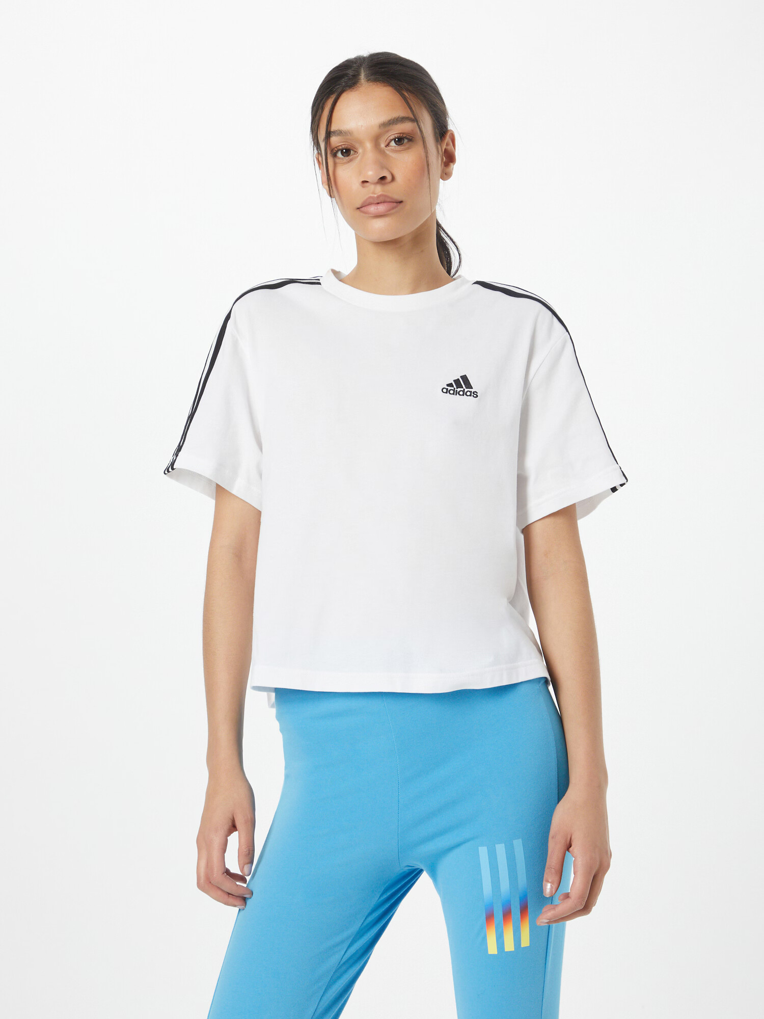 ADIDAS SPORTSWEAR Funkcionalna majica črna / bela - Pepit.si