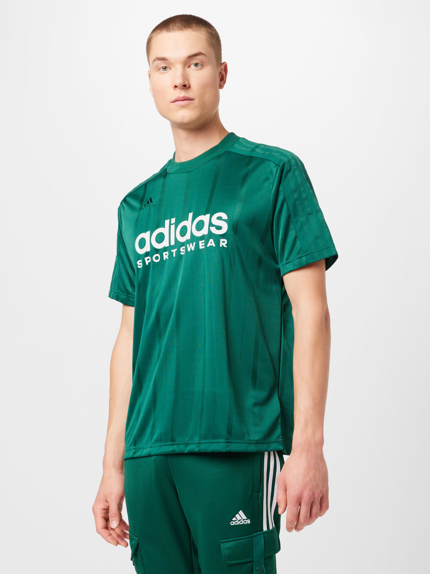 ADIDAS SPORTSWEAR Funkcionalna majica smaragd / bela - Pepit.si