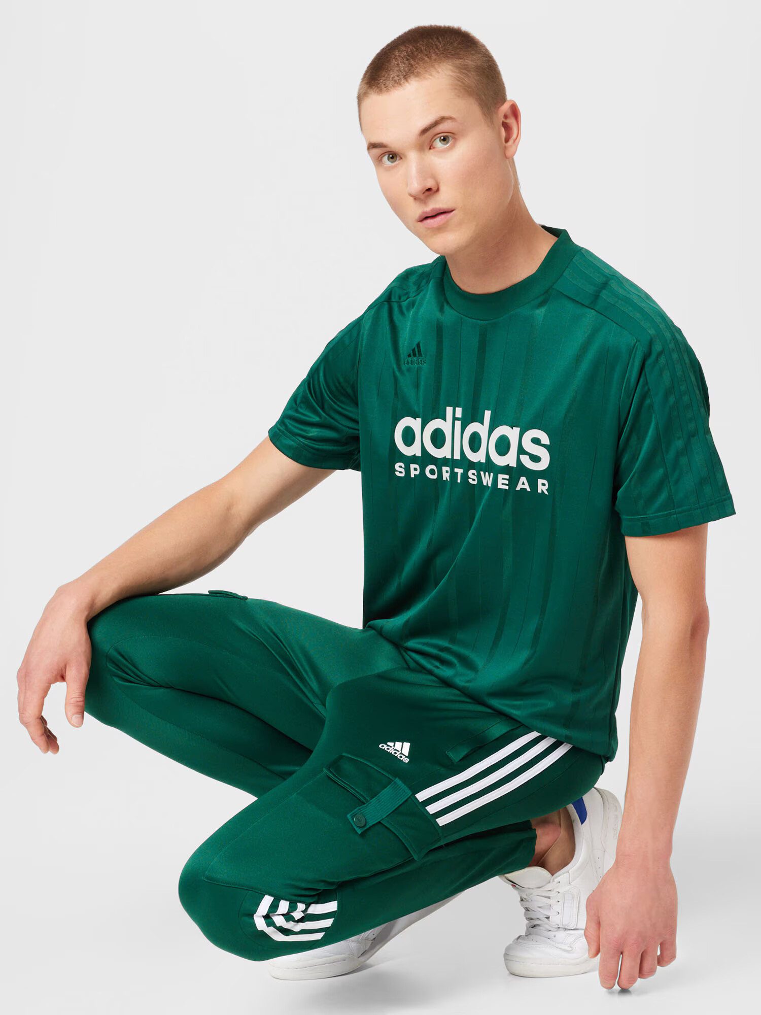 ADIDAS SPORTSWEAR Funkcionalna majica smaragd / bela - Pepit.si