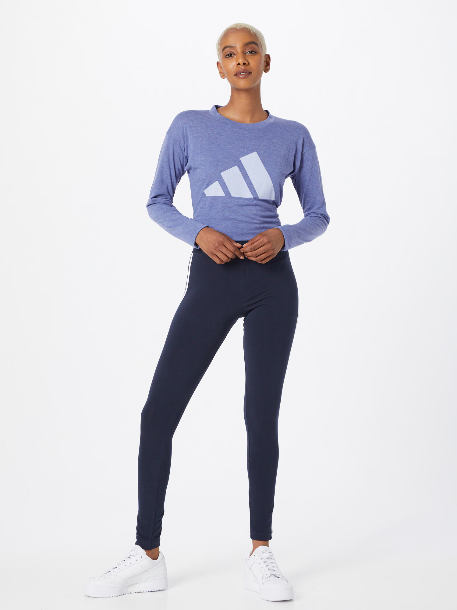 ADIDAS SPORTSWEAR Športne hlače temno modra / bela - Pepit.si