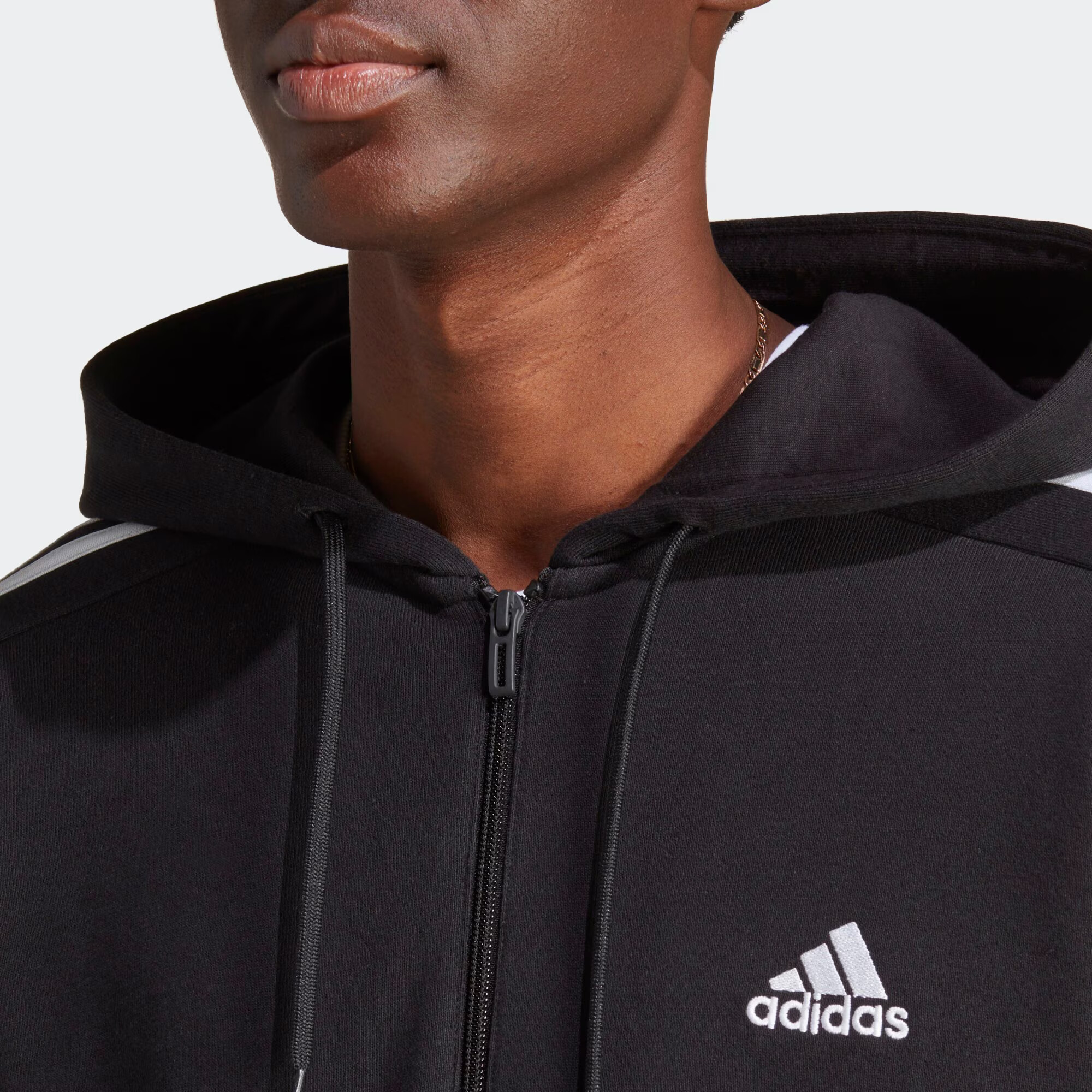 ADIDAS SPORTSWEAR Športna jopa na zadrgo črna / bela - Pepit.si