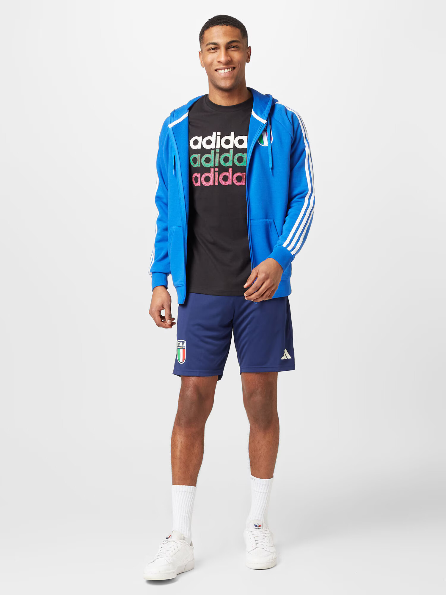 ADIDAS SPORTSWEAR Športna jopa na zadrgo 'Italien DNA' modra / zelena / rdeča / bela - Pepit.si