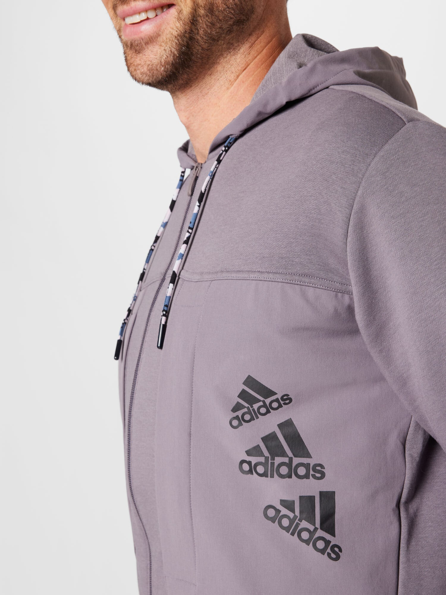 ADIDAS SPORTSWEAR Športna jopa na zadrgo kamen / črna - Pepit.si