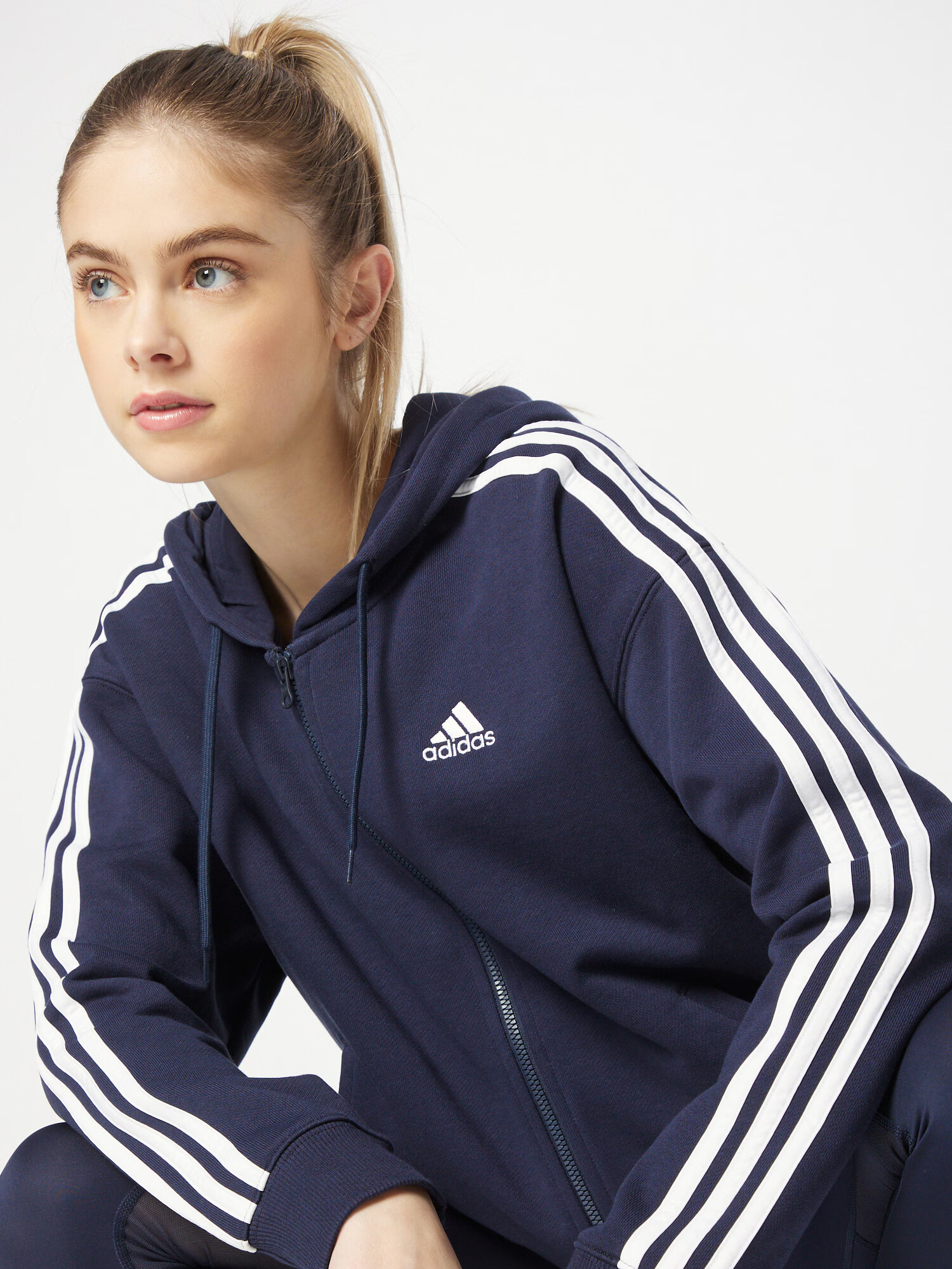 ADIDAS SPORTSWEAR Športna jopa na zadrgo marine / bela - Pepit.si