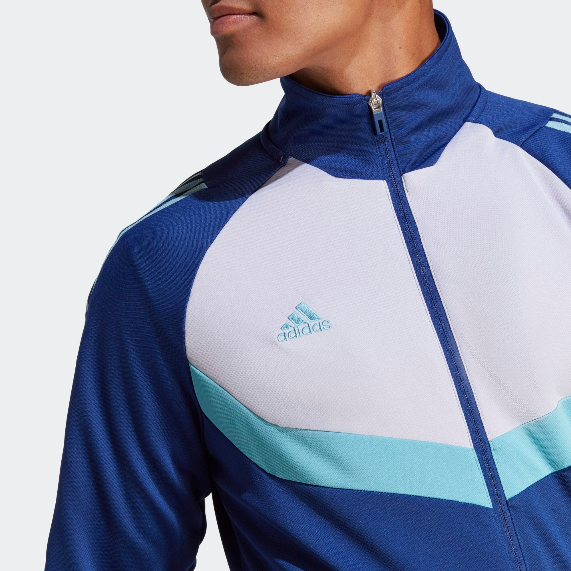 ADIDAS SPORTSWEAR Športna jopa na zadrgo modra / turkizna / bela - Pepit.si