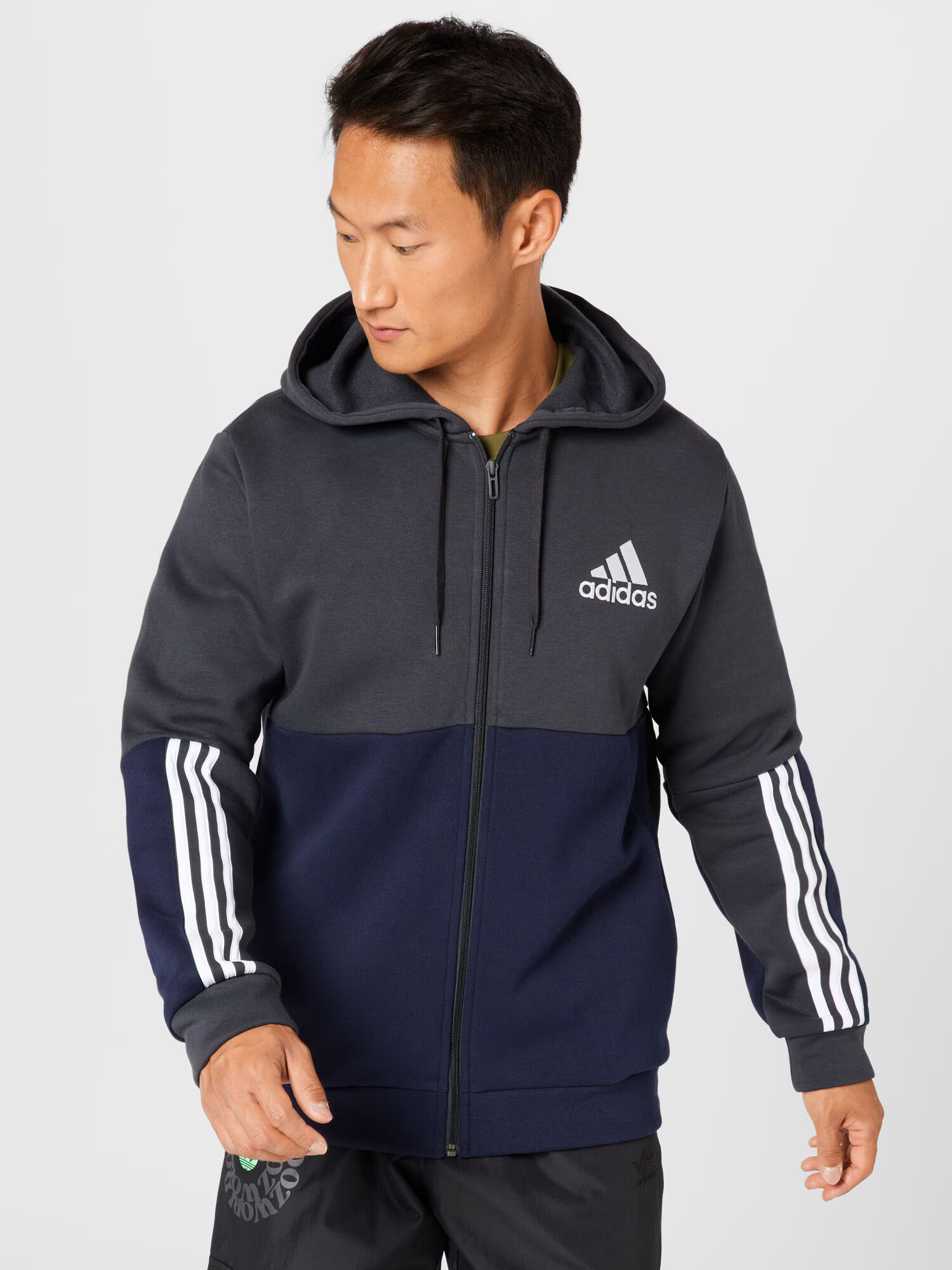 ADIDAS SPORTSWEAR Športna jopa na zadrgo siva / antracit / bela - Pepit.si