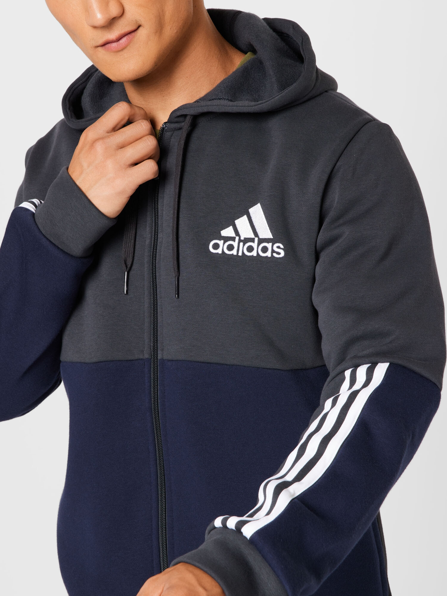 ADIDAS SPORTSWEAR Športna jopa na zadrgo siva / antracit / bela - Pepit.si